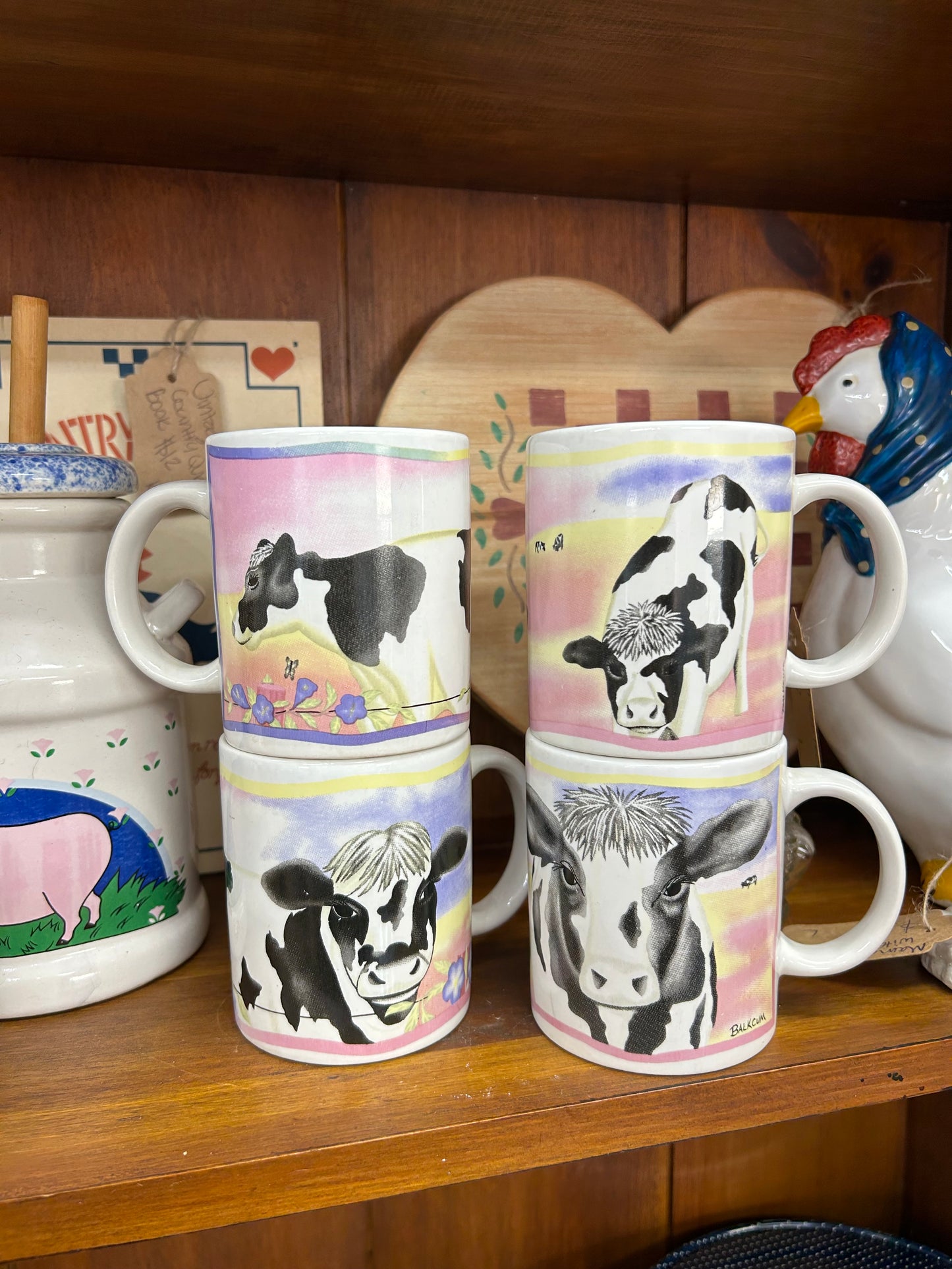 1990s Cow Mug Set
