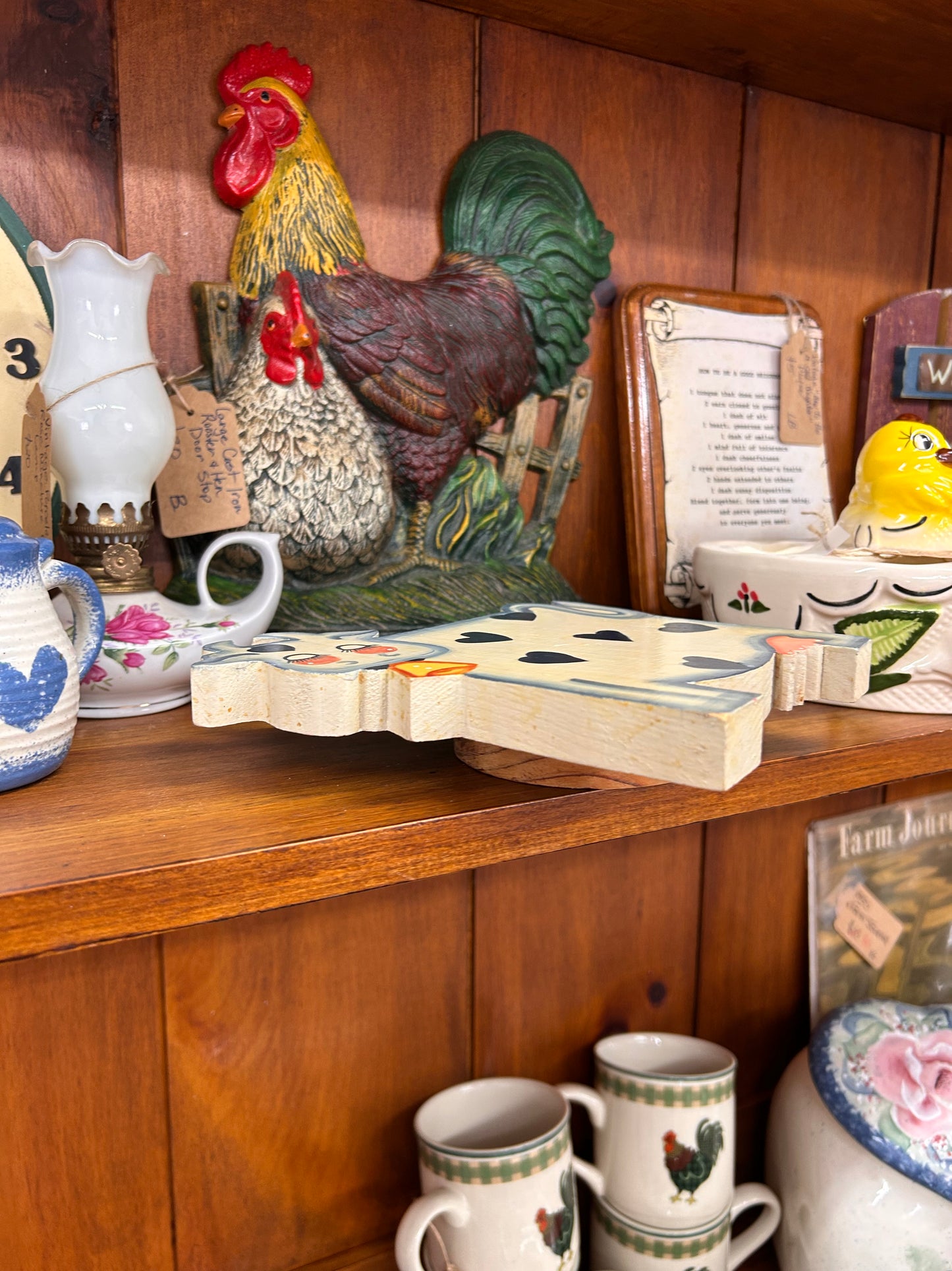 Vintage Wooden Standing Cow