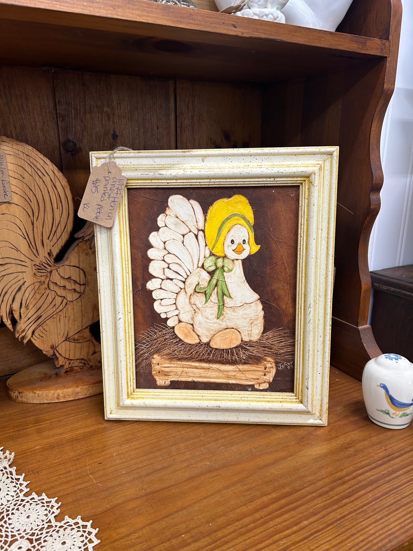 1977 Hen On A Nest Painted Picture