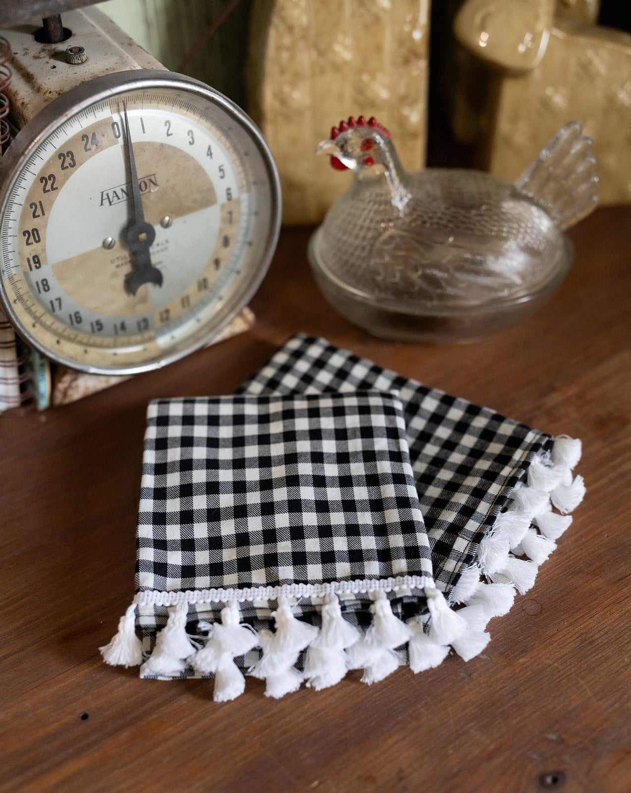 Black Gingham Napkin Set