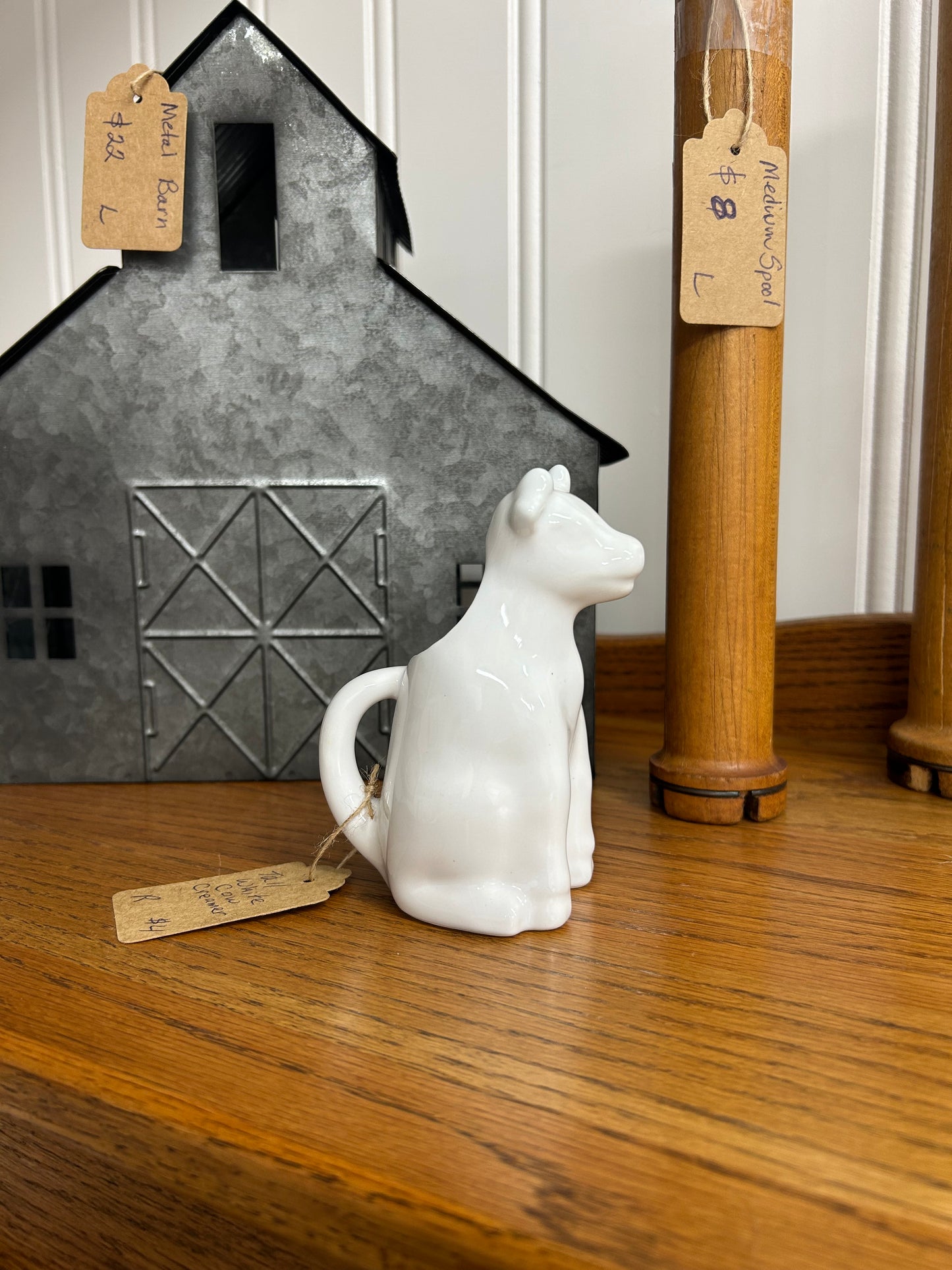 Tall White Cow Creamer