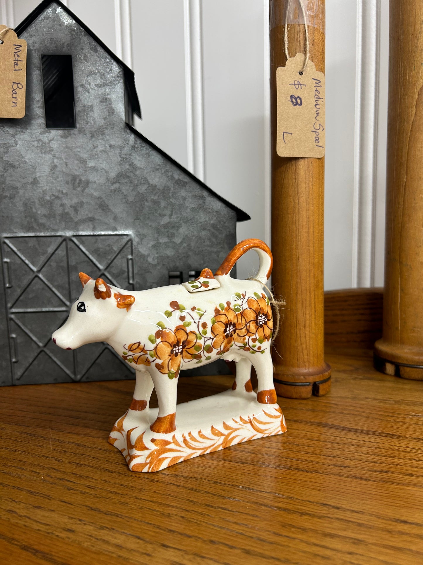 Vintage Floral Cow Creamer - Small Chip See Picture