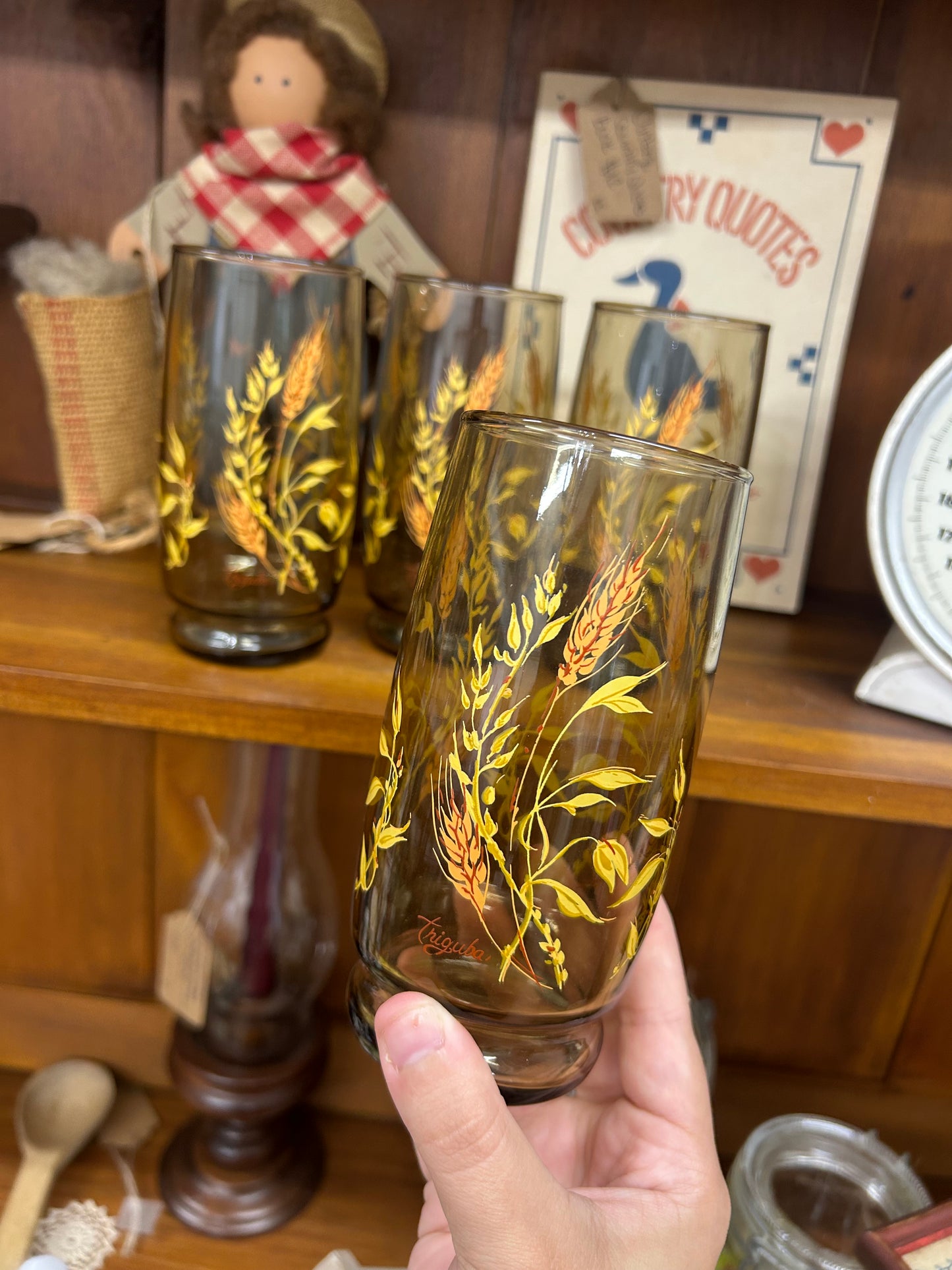 Vintage Anchor Hocking Wheat Glasses - Set Of 4