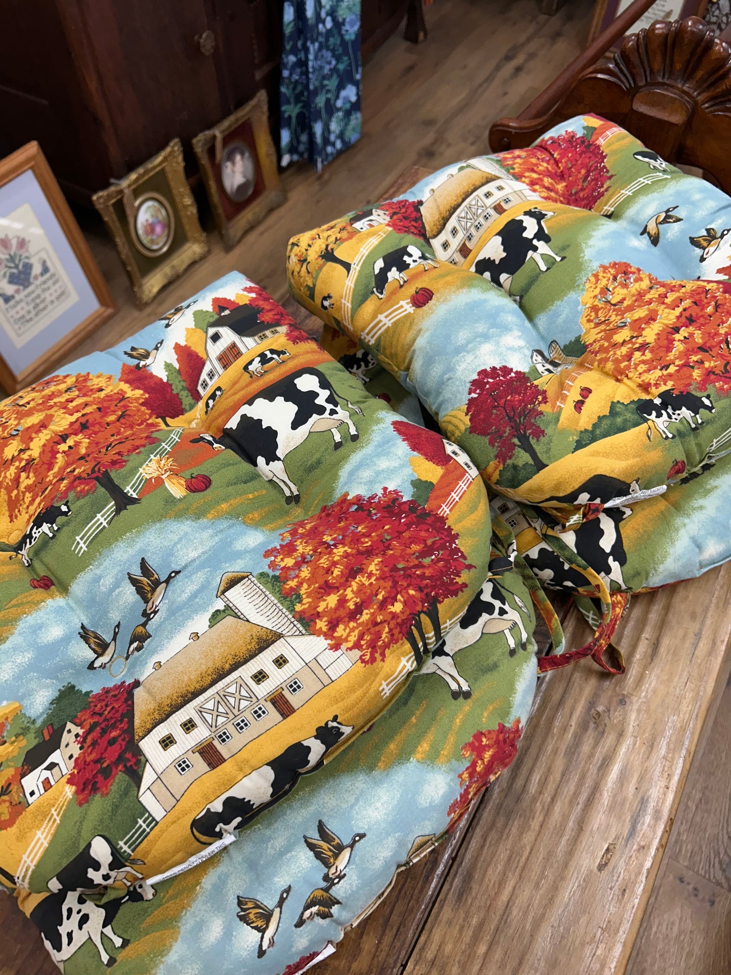 Vintage Set of 4 Chair Cushions
