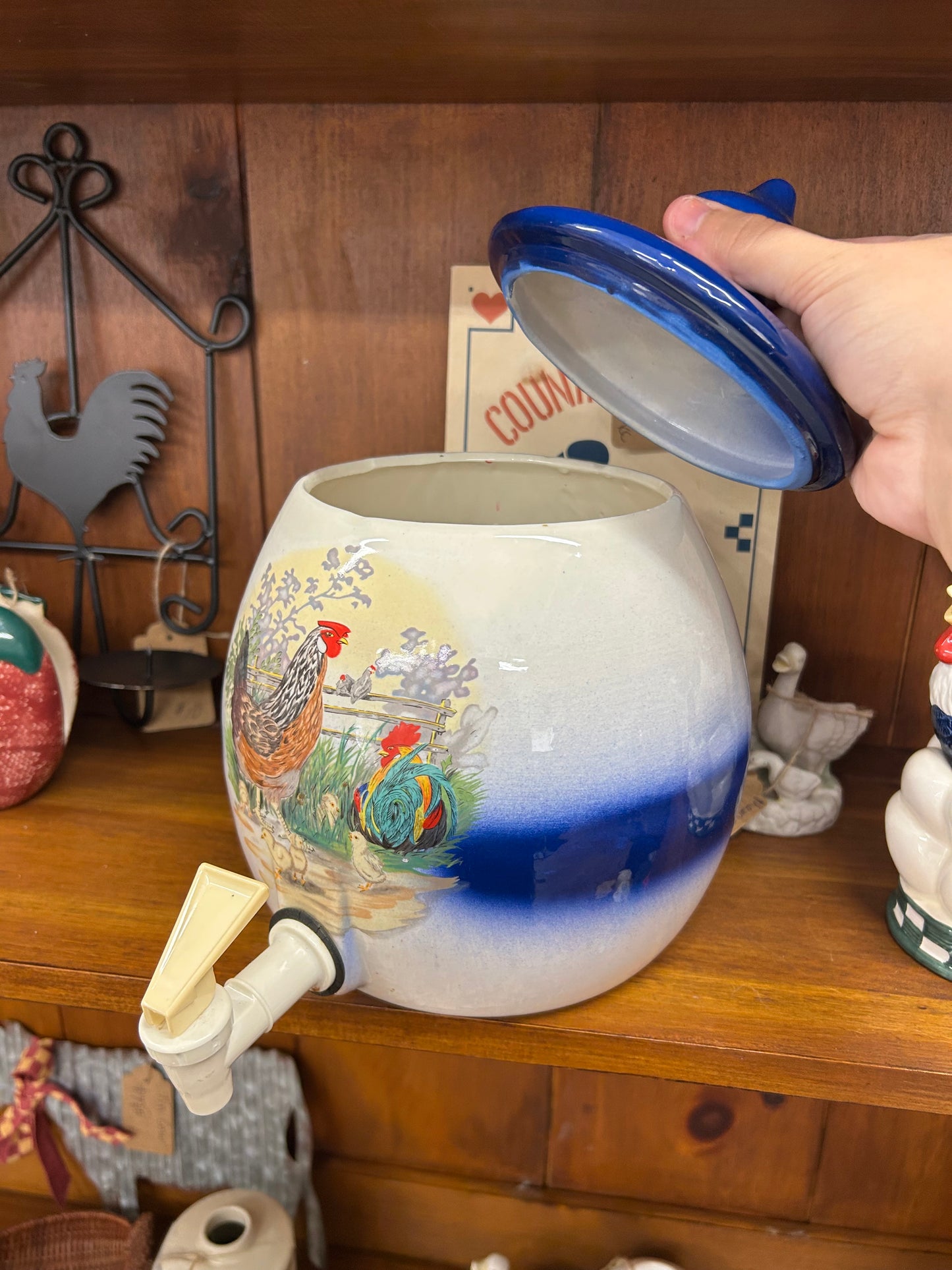Vintage Rooster Drink Dispenser