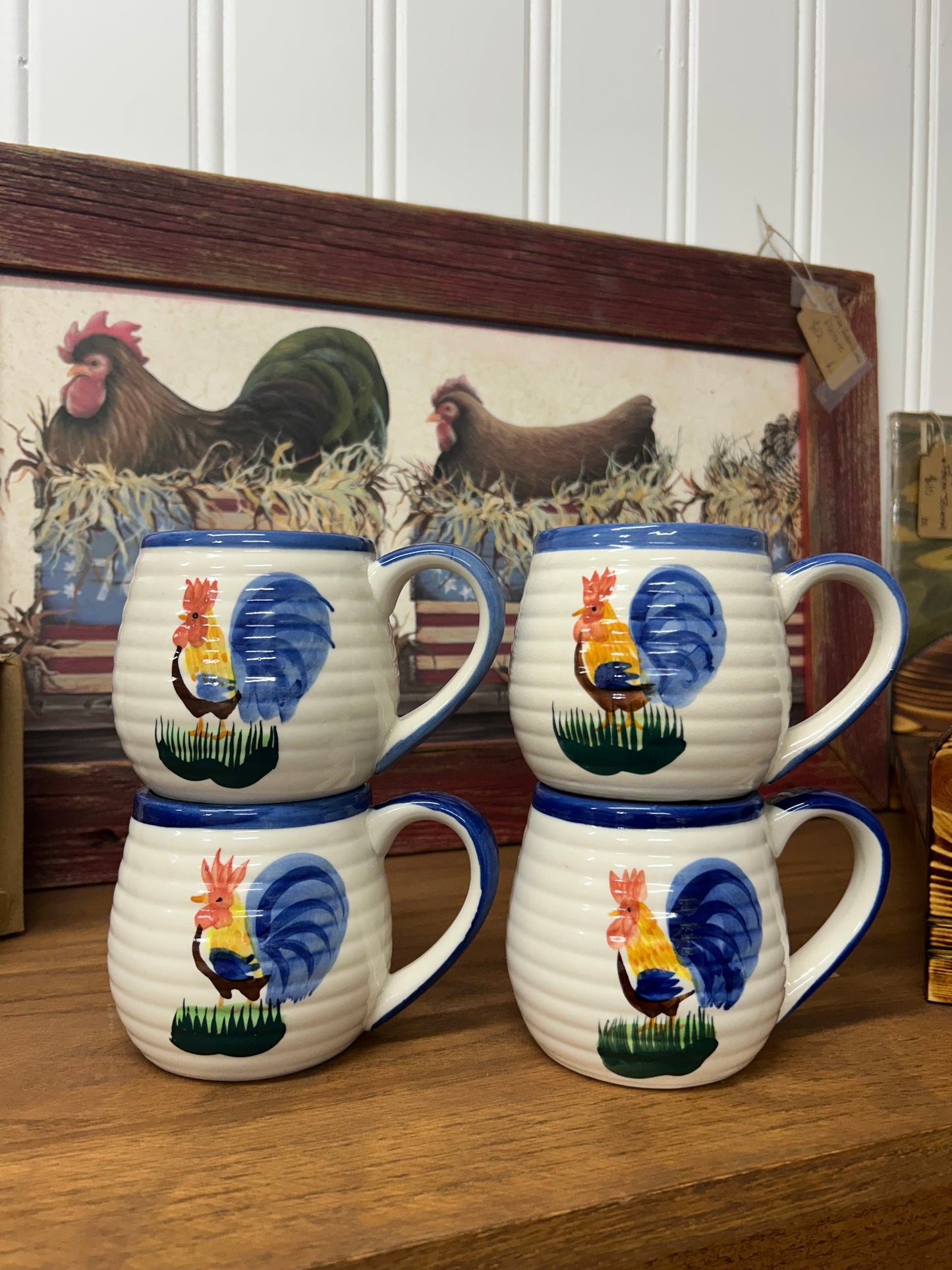 Rooster Cups - Set of 4