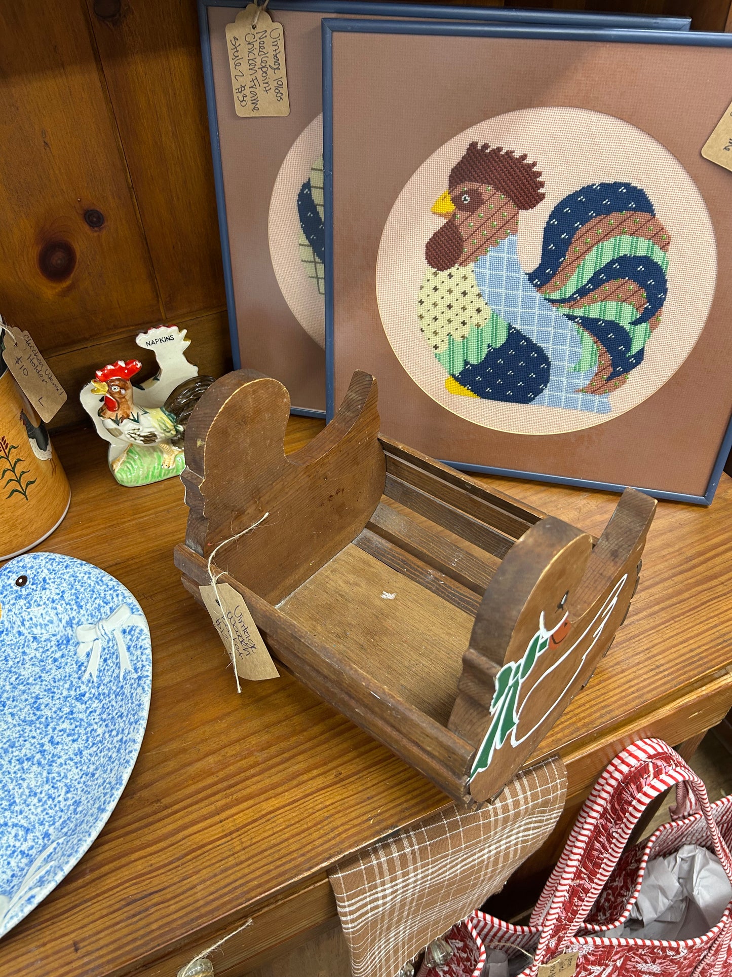 Vintage Wooden Duck Basket