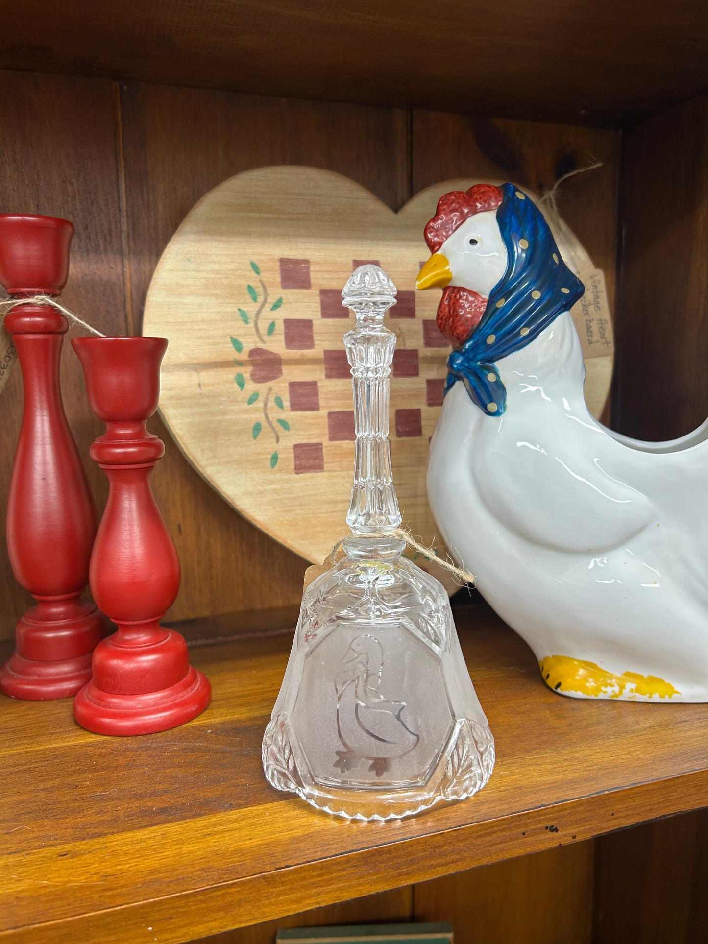 Vintage Crystal Bell With Geese