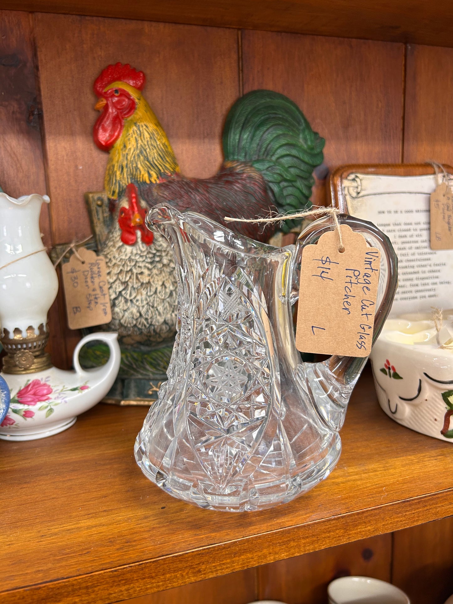 Vintage Cut Glass Pitcher