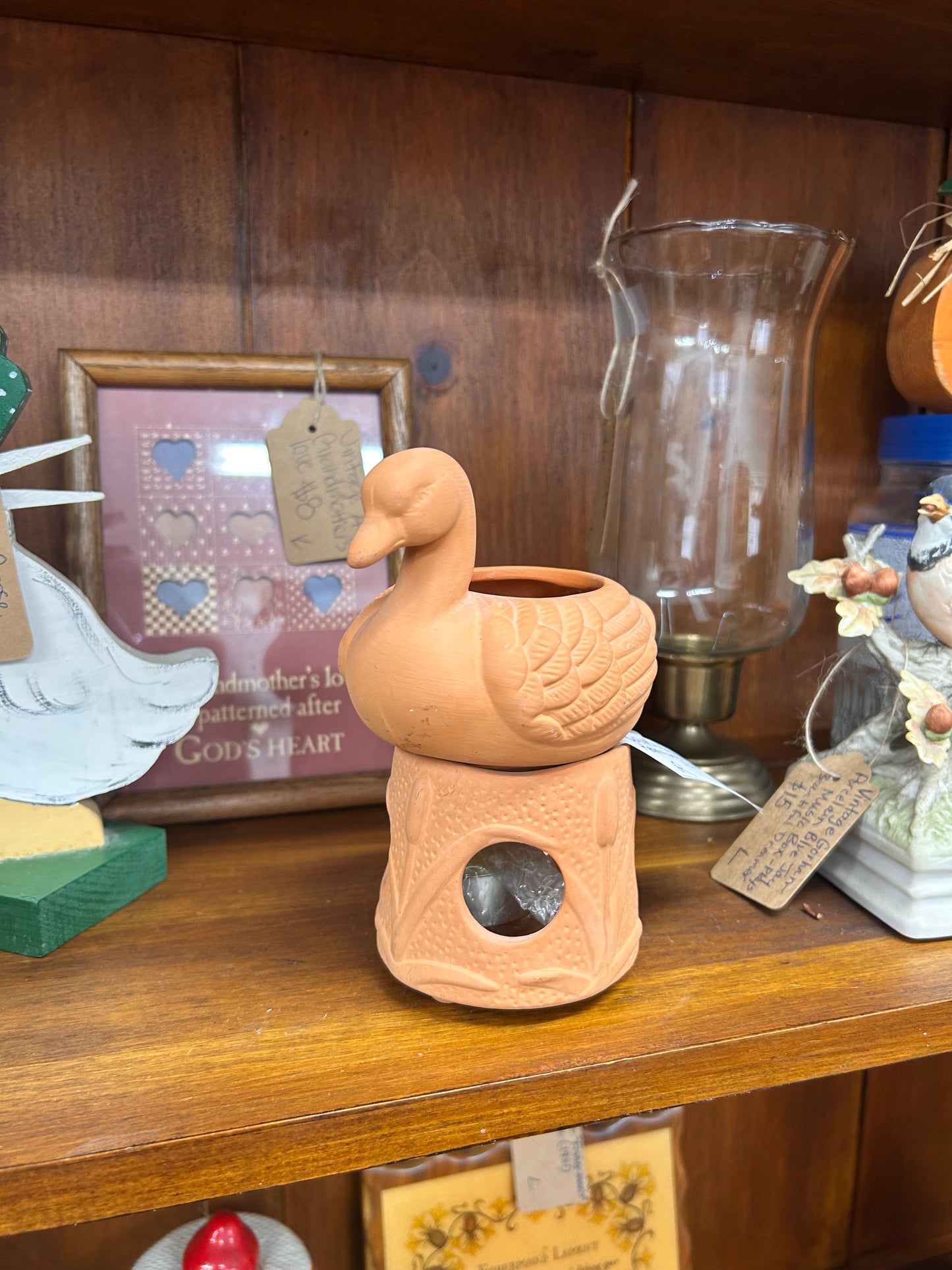 Vintage Terracotta Duck Simmer Pot