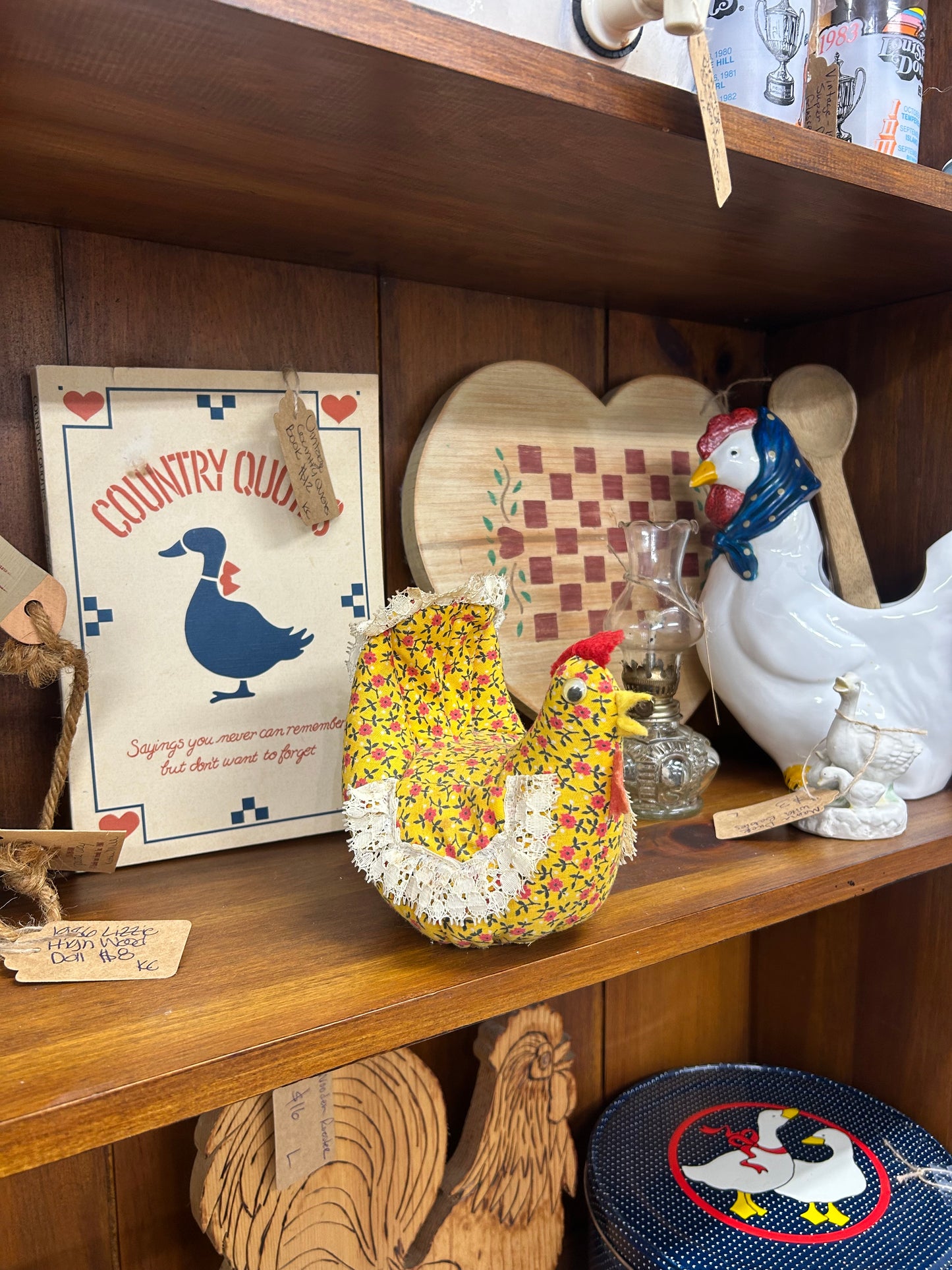 Vintage Yellow Floral Chicken