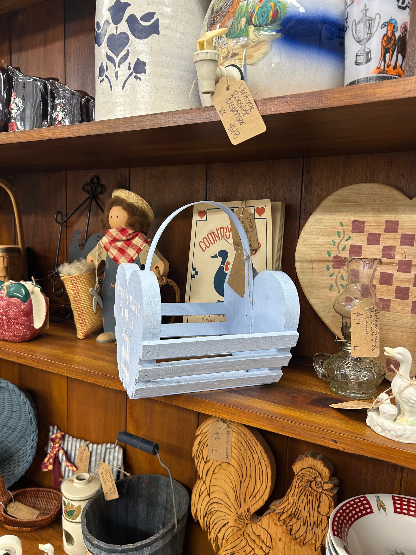 Vintage Home Is Where The Heart Is Wooden Basket