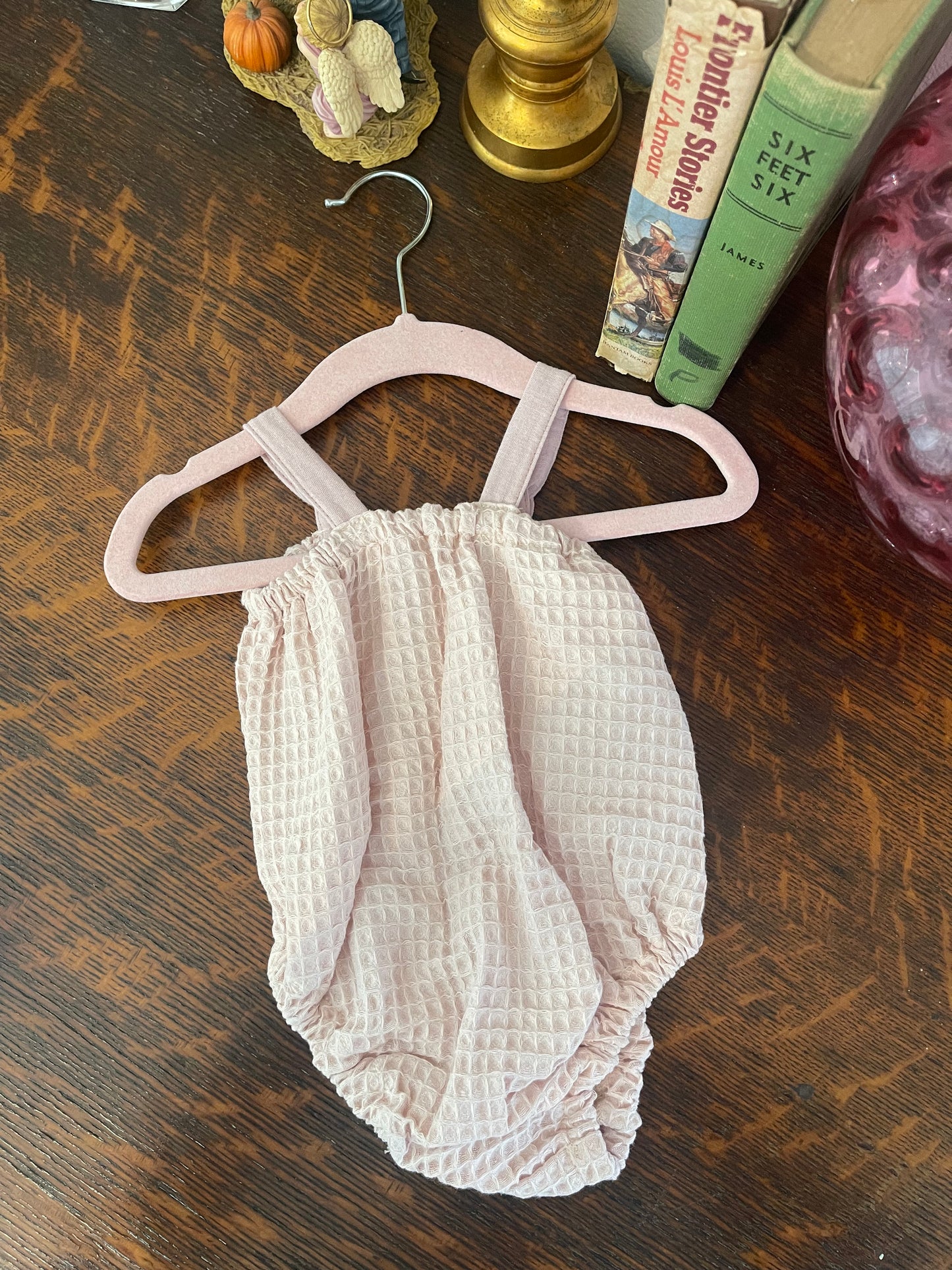 Pink Waffle Knit Romper