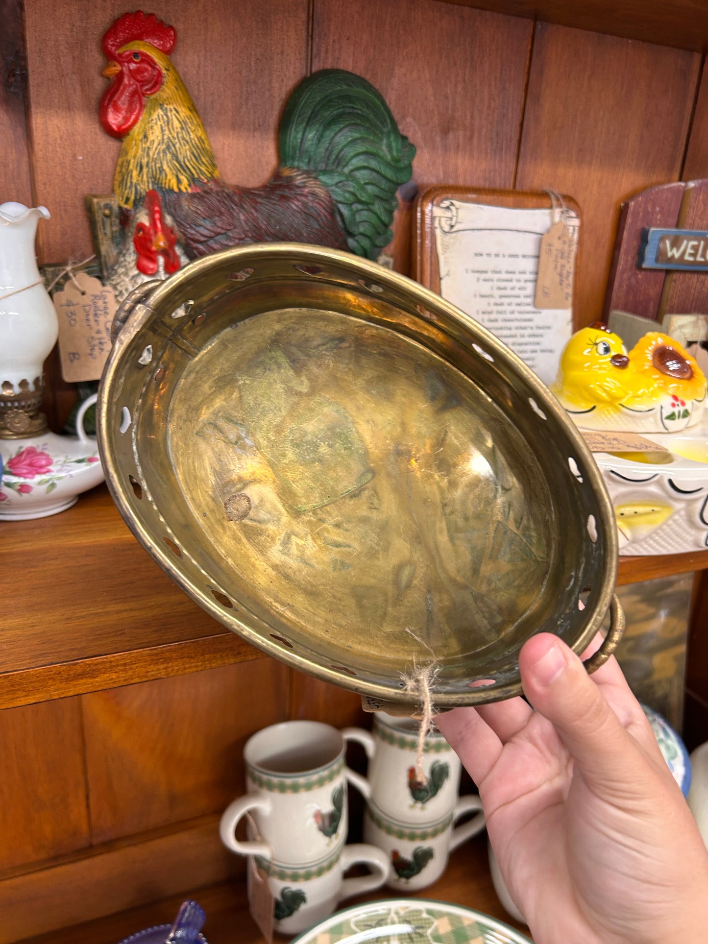 Vintage Brass Heart Container