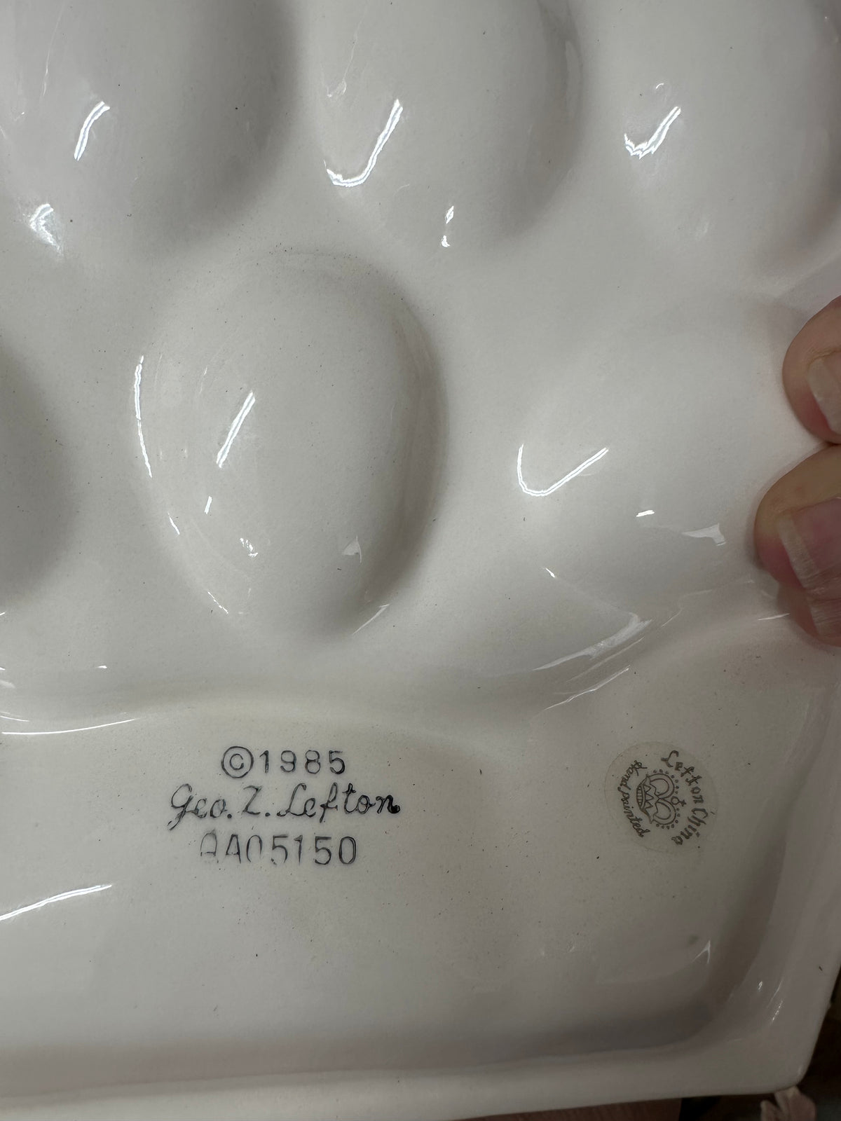 Vintage Lefton Hand Painted Deviled Egg Plate