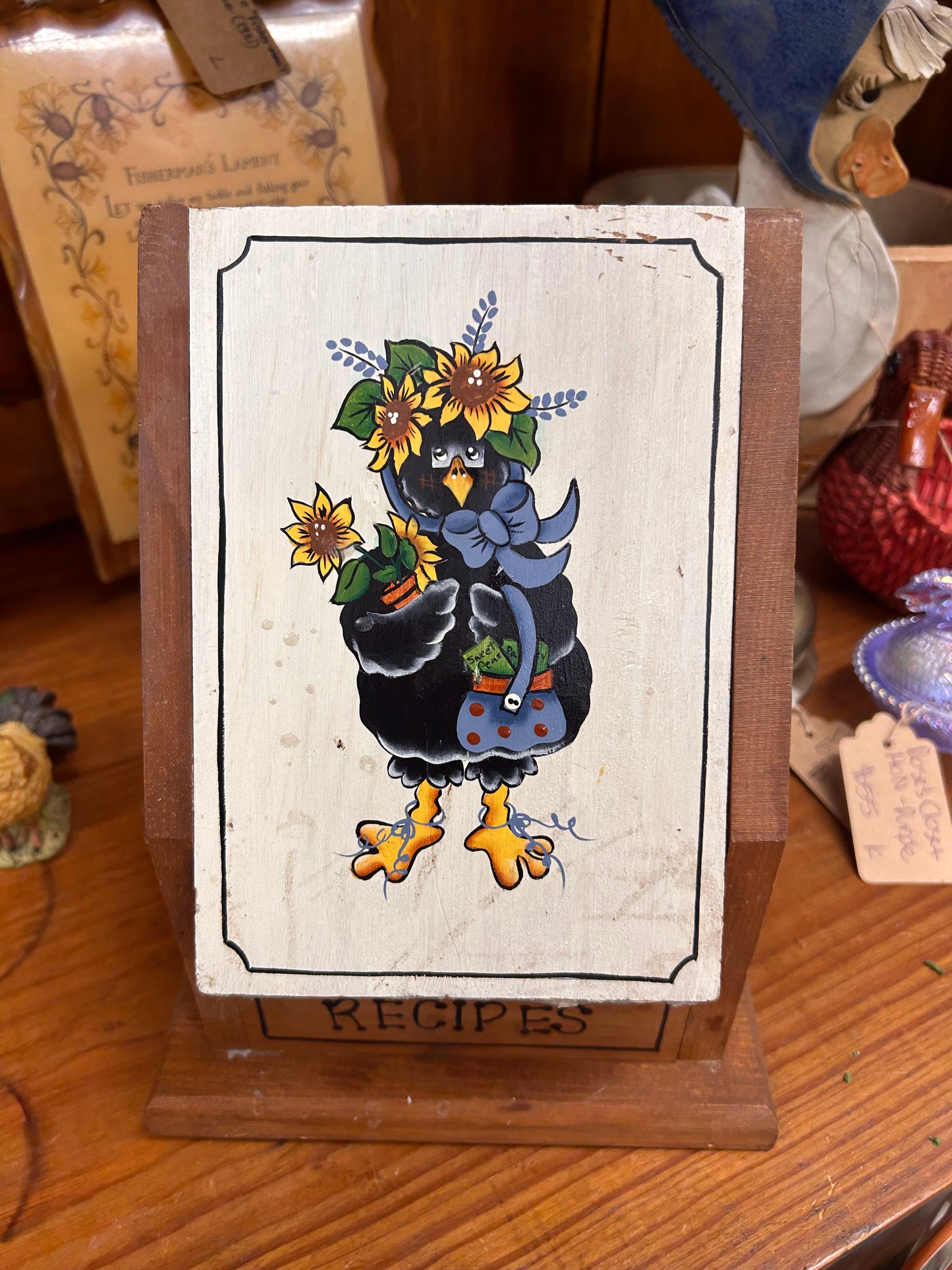 Vintage Wooden Recipe Holder - As IS