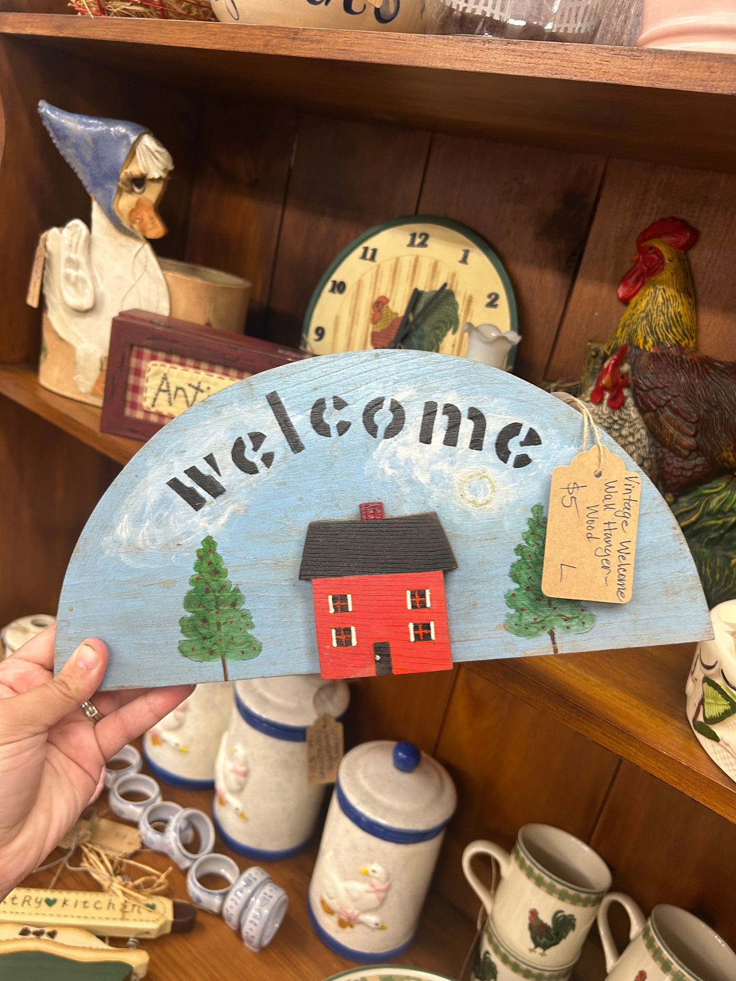 Vintage Wooden Welcome Wall Hanger