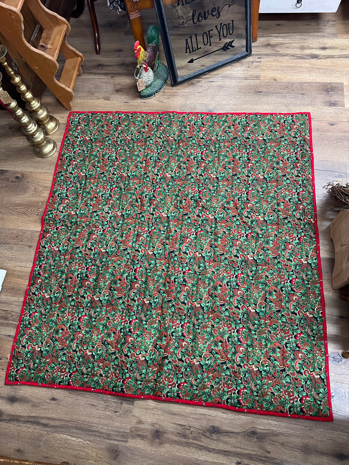 Vintage Handmade Christmas Quilt (Wamsatta 1980s Panels