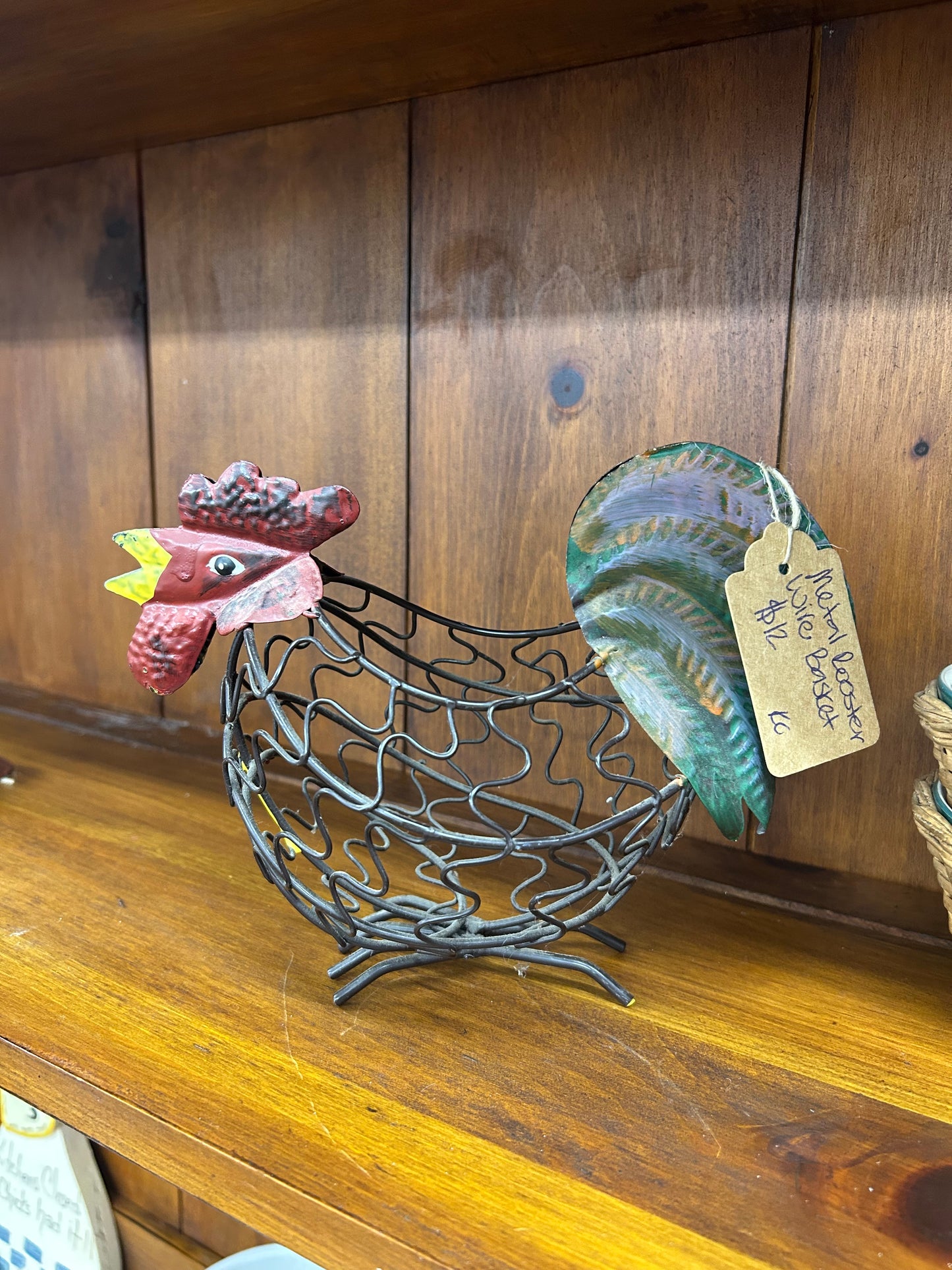 Metal Rooster Wire Basket