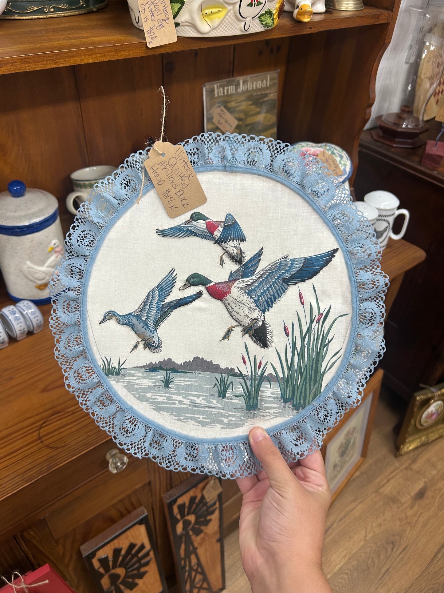 Vintage Quilted Mallard Duck Hoop