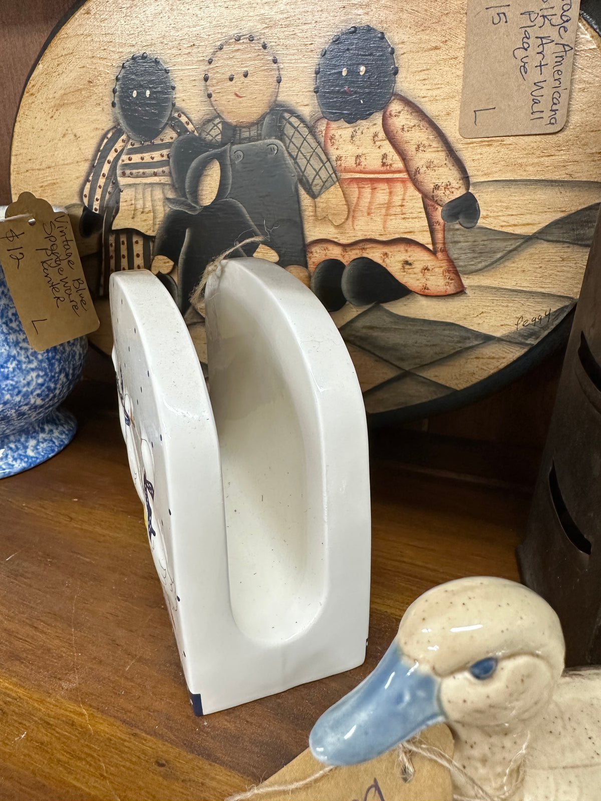 Vintage Blue Ribbon Goose Napkin Holder