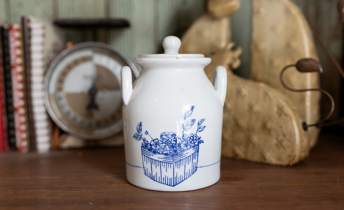 Country Blue + White Jar