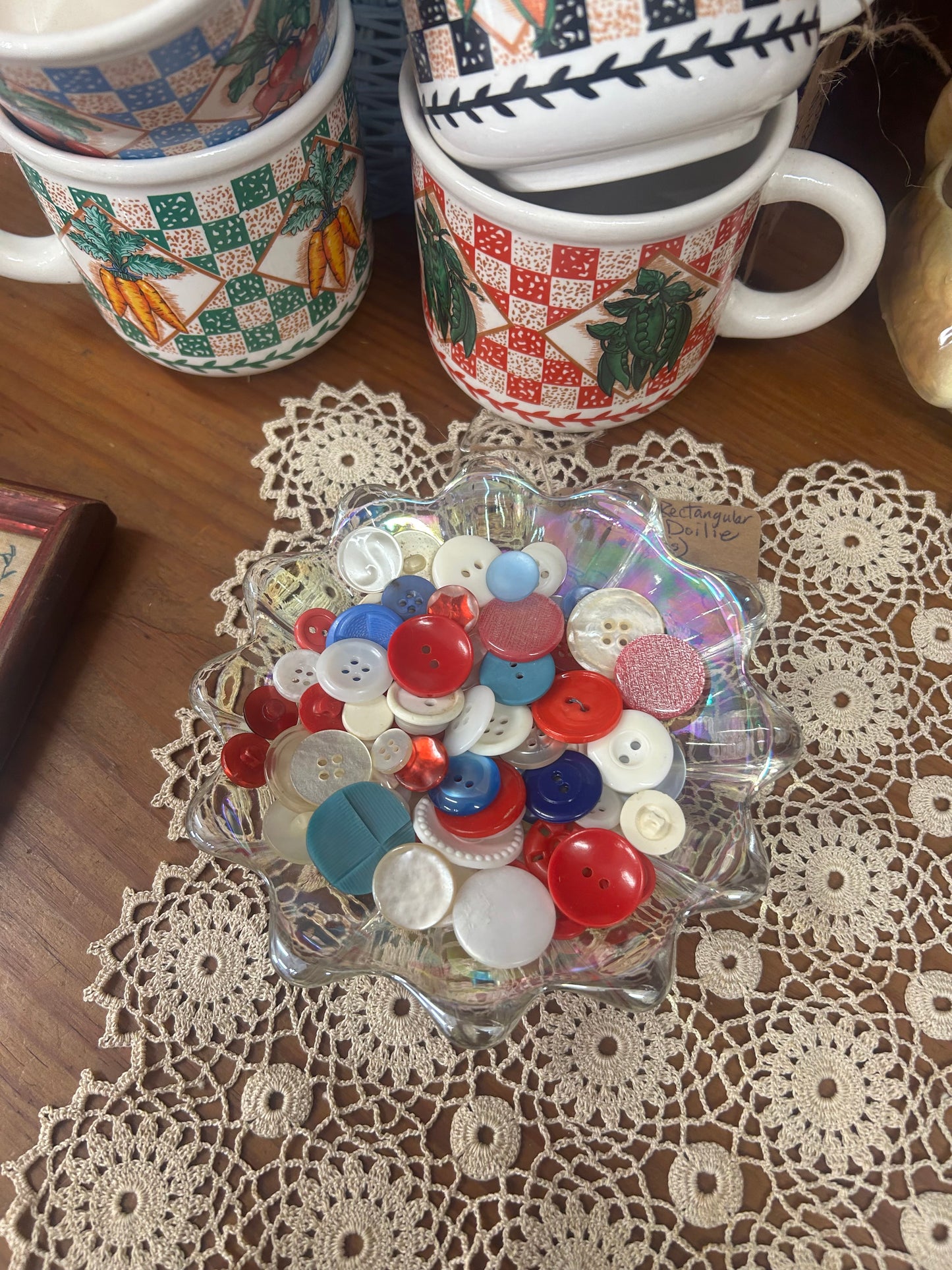 Candy Dish W/ Vintage Buttons