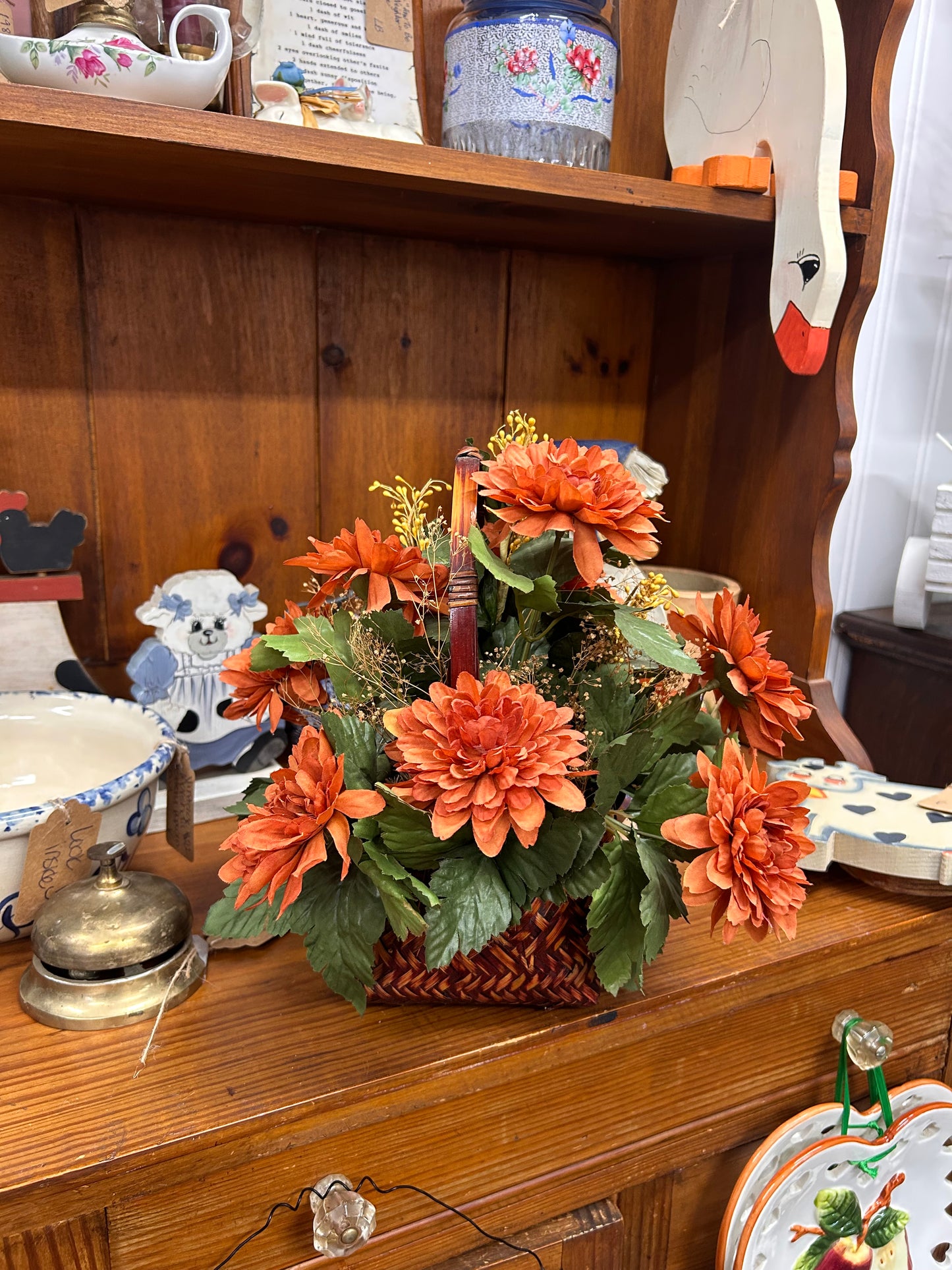 Fall Silk Florals With Wicker Basket