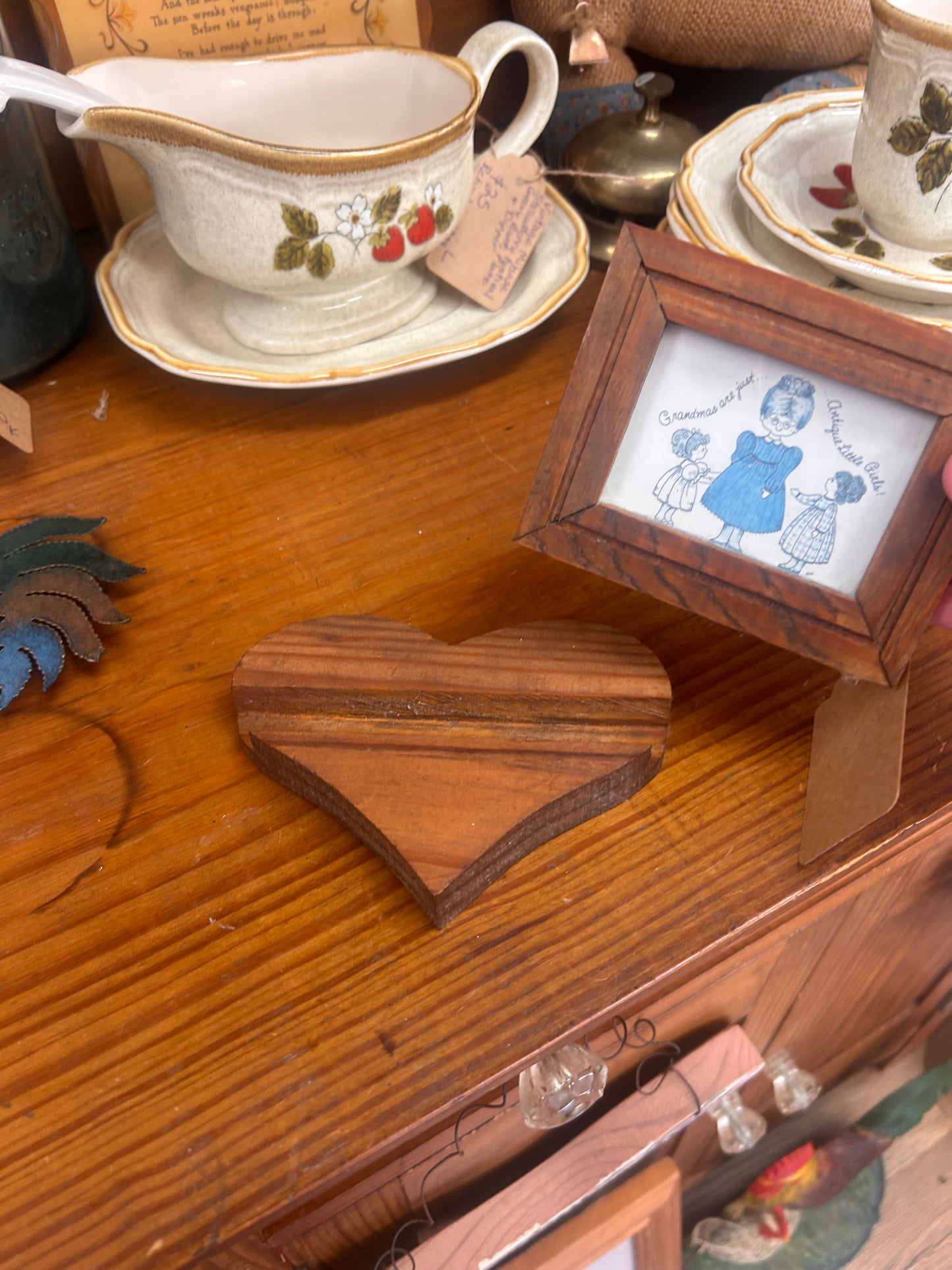 Grandmas Are Just Antique Wooden Frame With Heart Stand