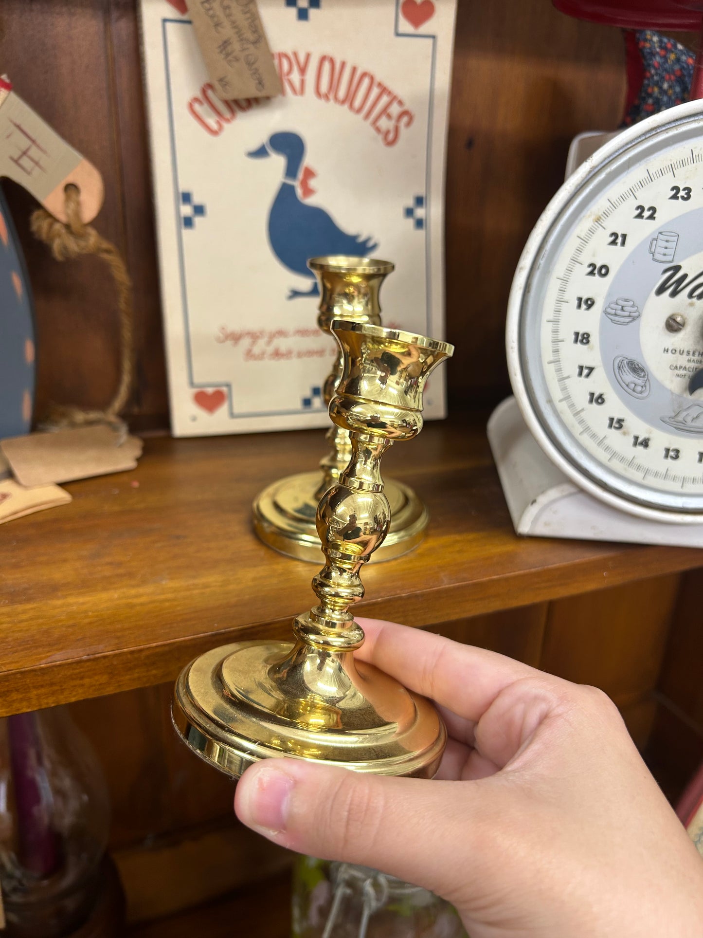 Vintage Brass Candlestick Holders - Set Of 2