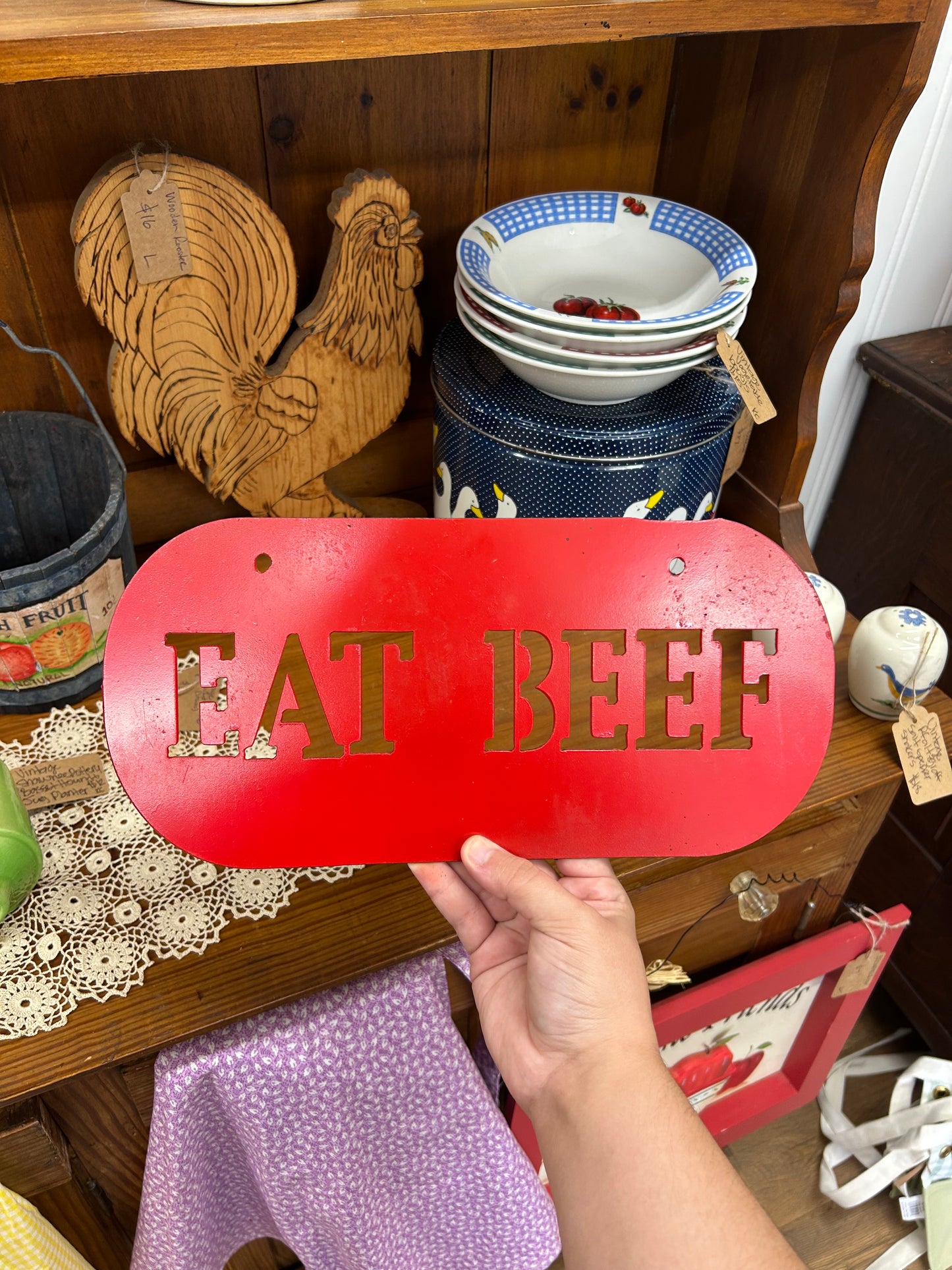 Eat Beef Sign - 13” Long