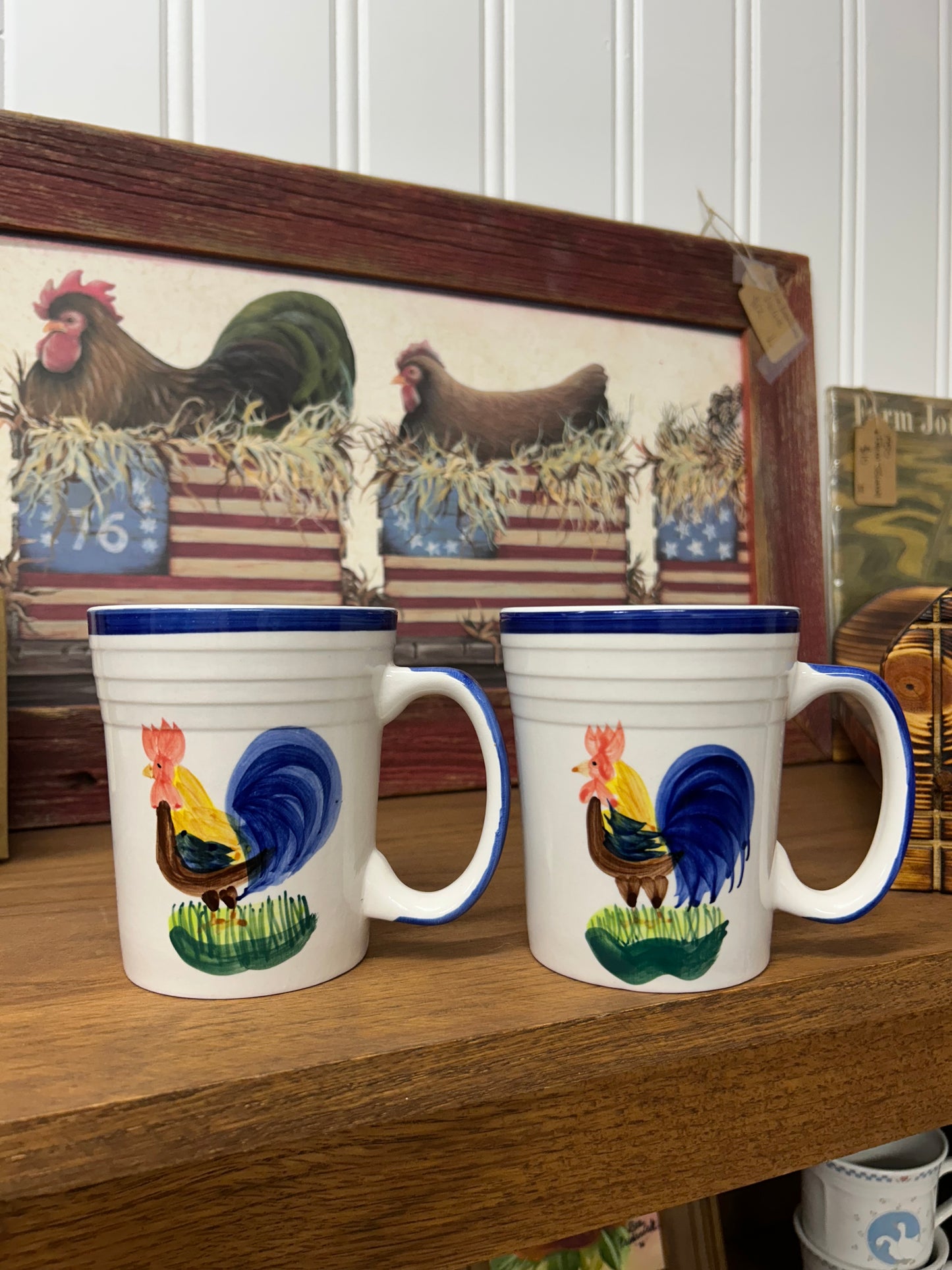 Rooster Mugs - Set Of 2