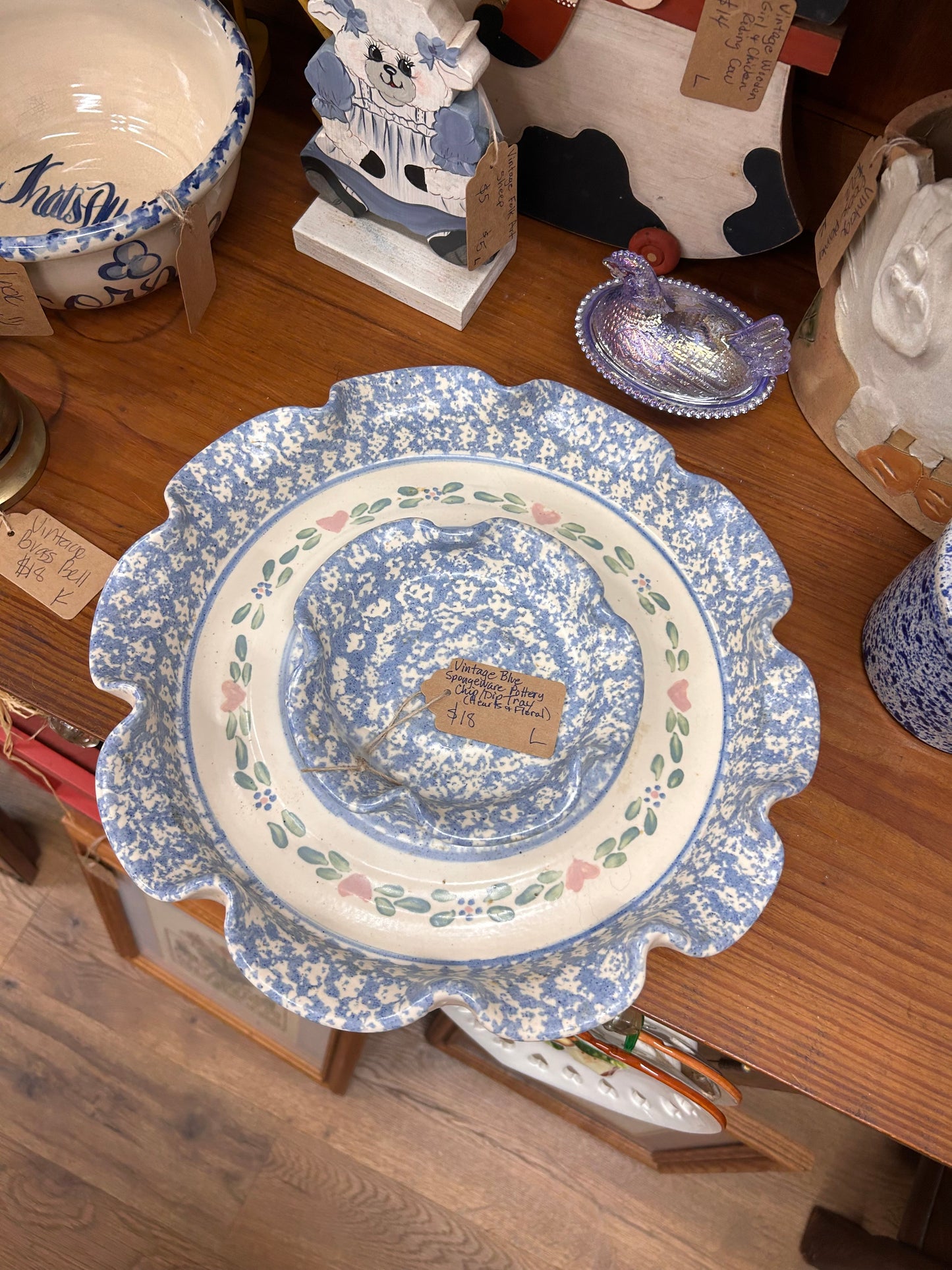 Vintage Chip/Dip Pottery Tray