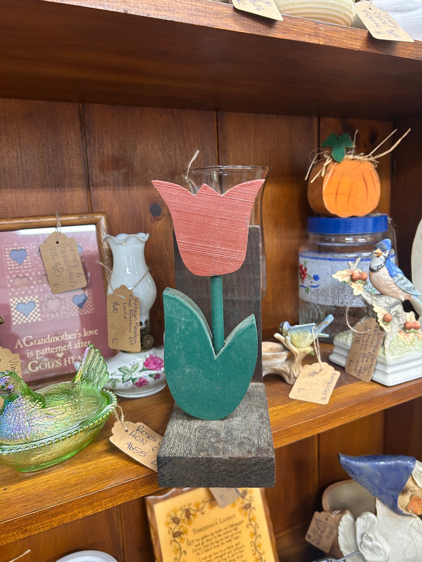 Vintage Wooden Tulip