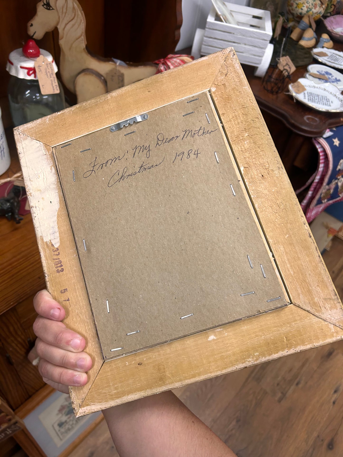 1984 Cross Stitch With Gold Frame
