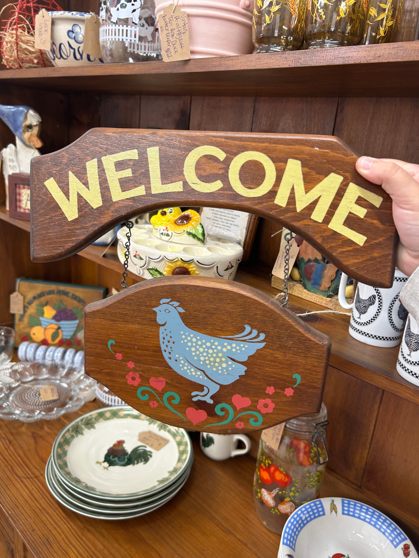 Vintage Wooden Welcome Sign