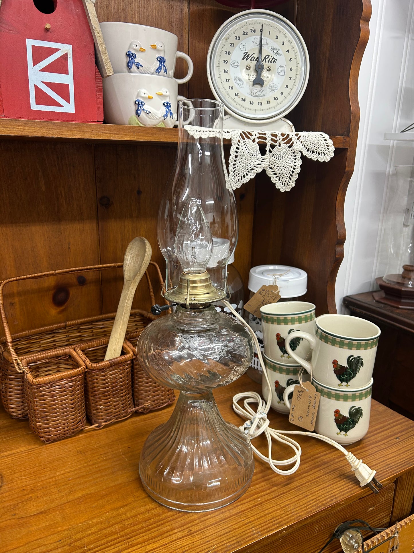 Vintage Oil Lamp Converted To Electric - Local Pick Up Only