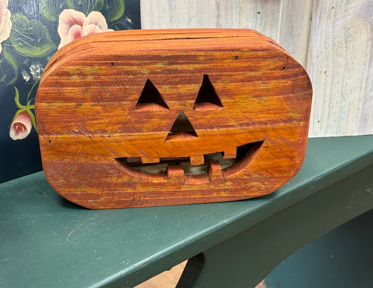 Handmade Wooden Pumpkin - Can Put Tea Light Inside