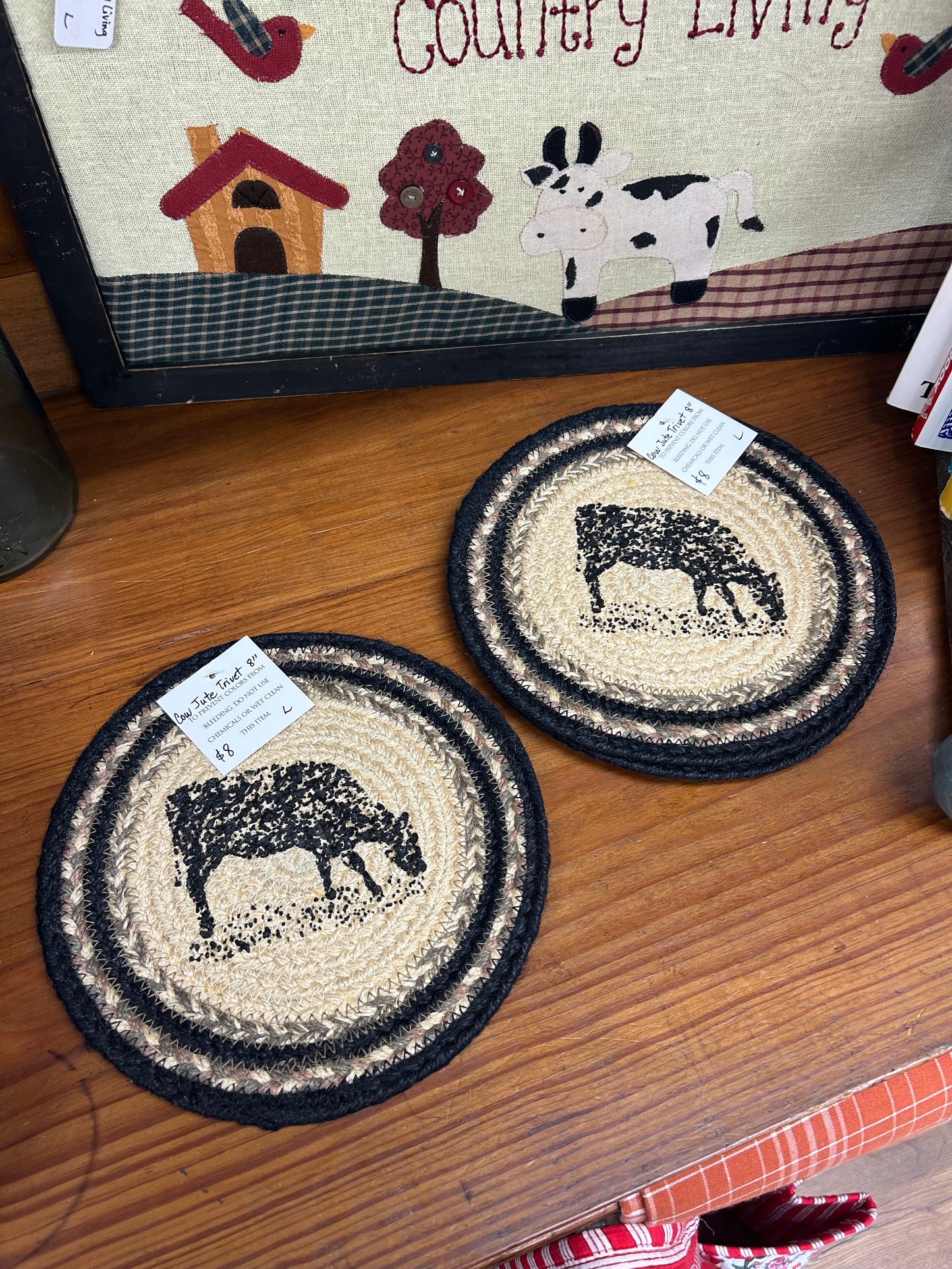 Cow Jute Trivet 8"