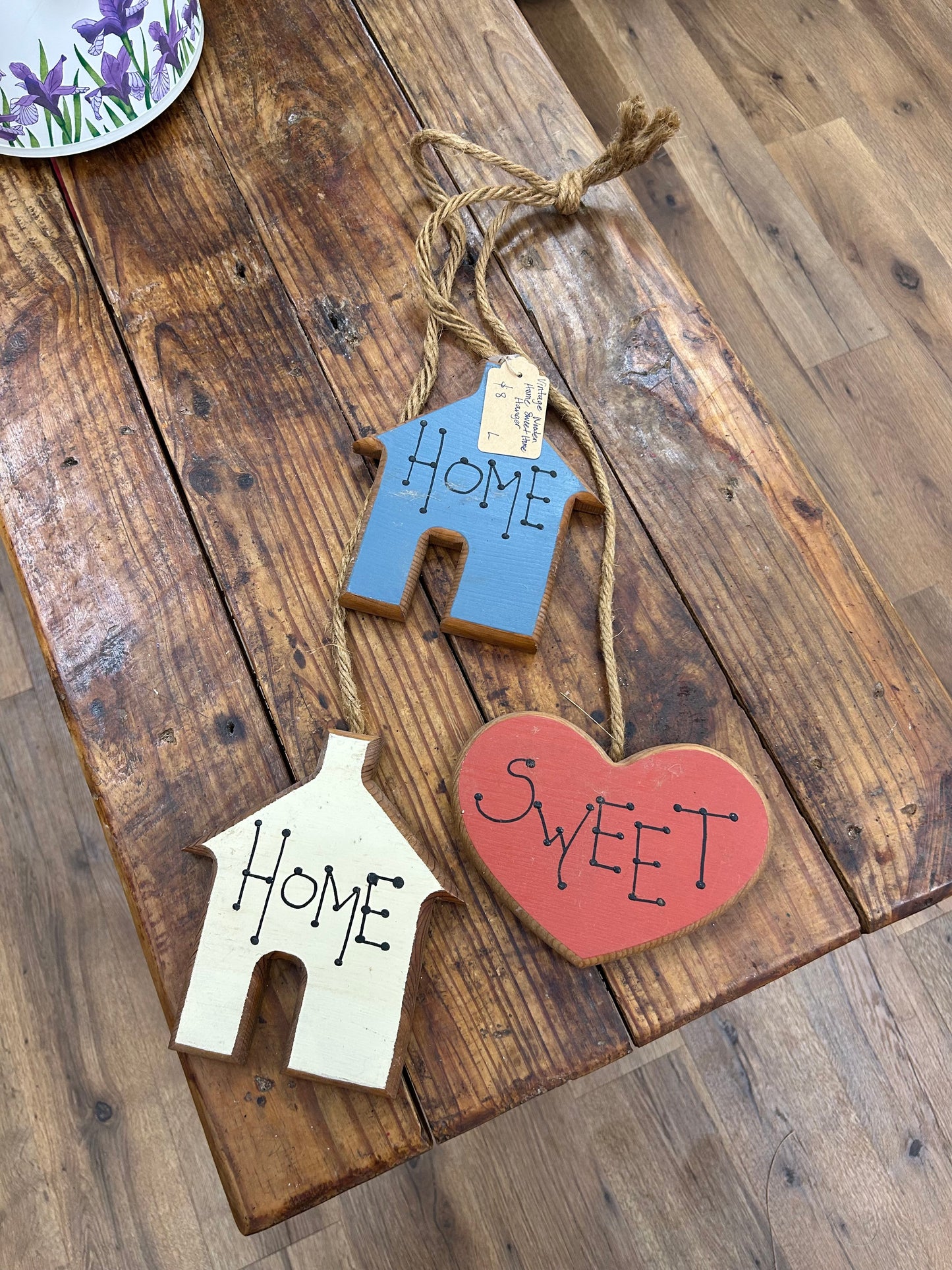 Vintage Home Sweet Home Wooden Hanger
