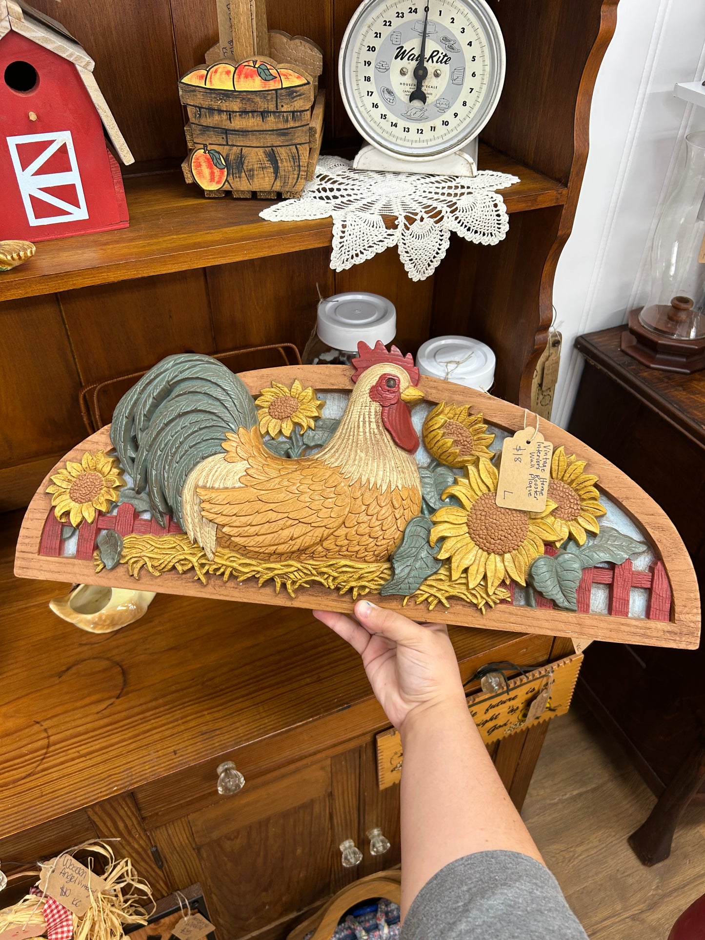 Vintage Home Interior Rooster Wall Plaque
