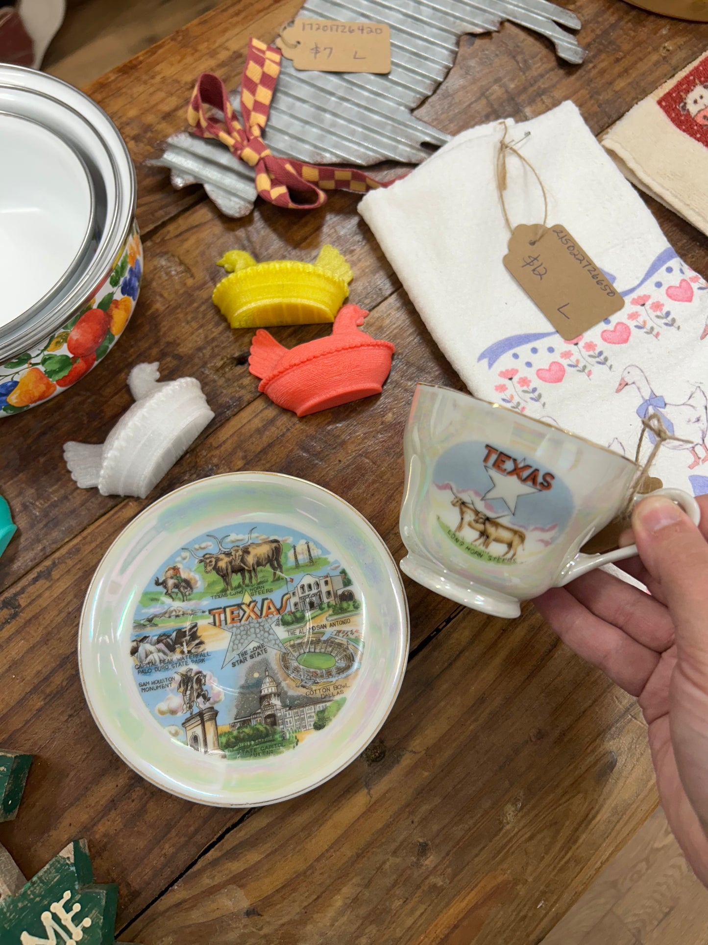 Texas State Cup & Saucer Lusterware