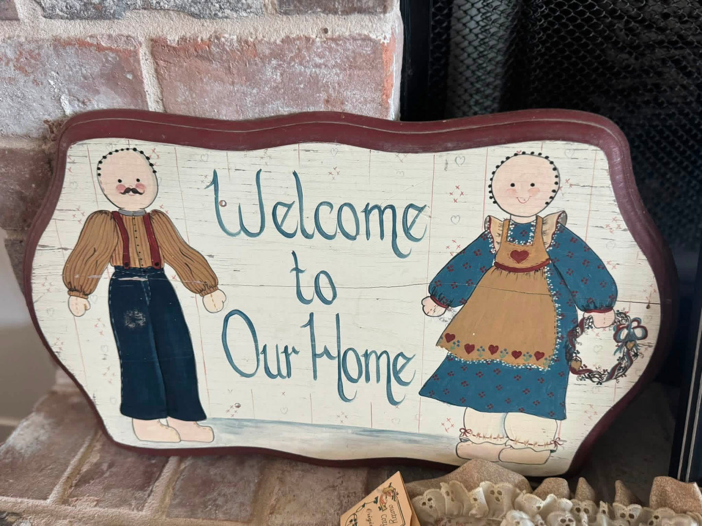 Vintage Wooden Welcome To Our Home Sign
