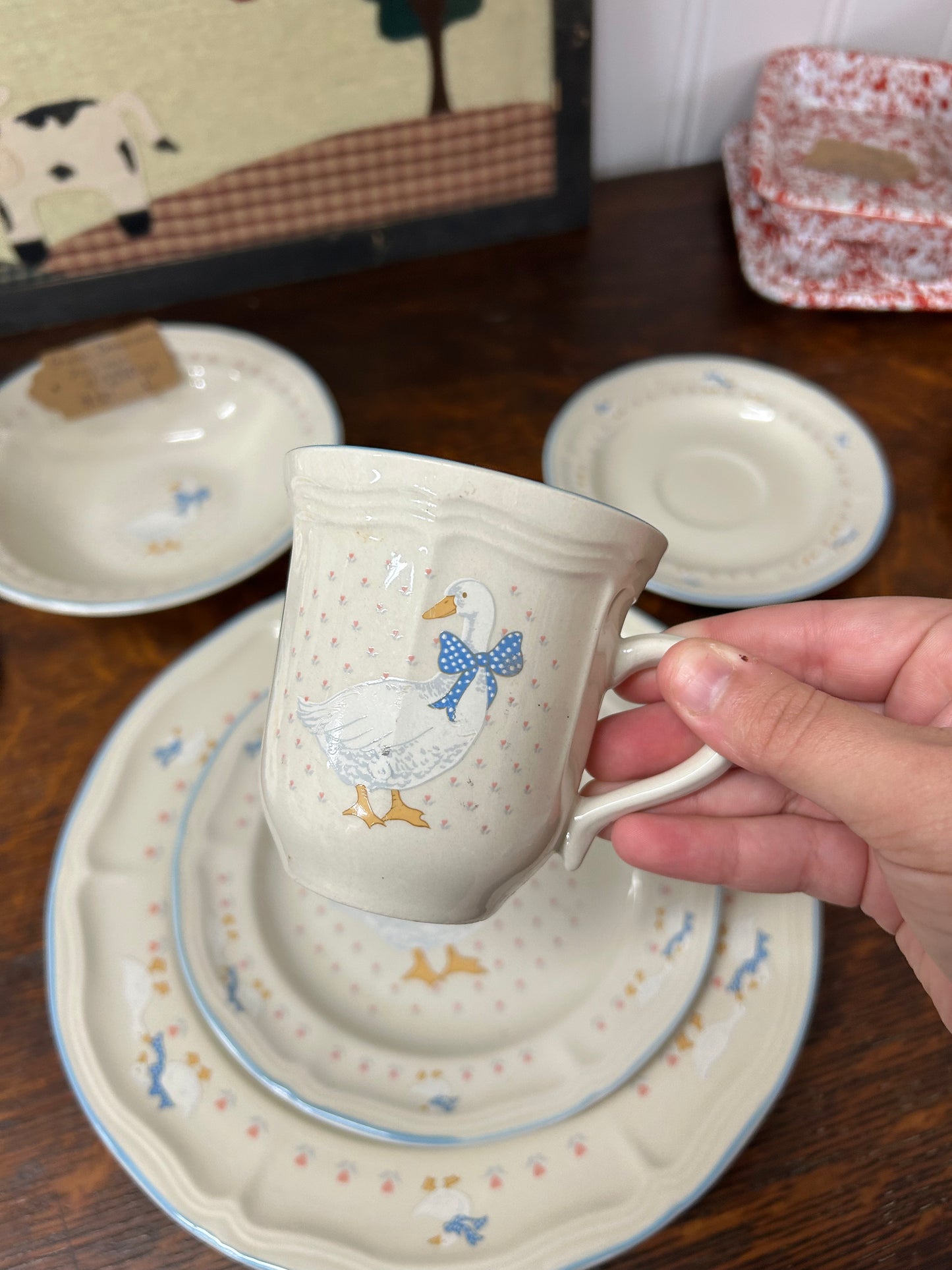 Goose Dinnerware 19 Piece Set - 4 place setting missing 1 cup - Local Pickup Only