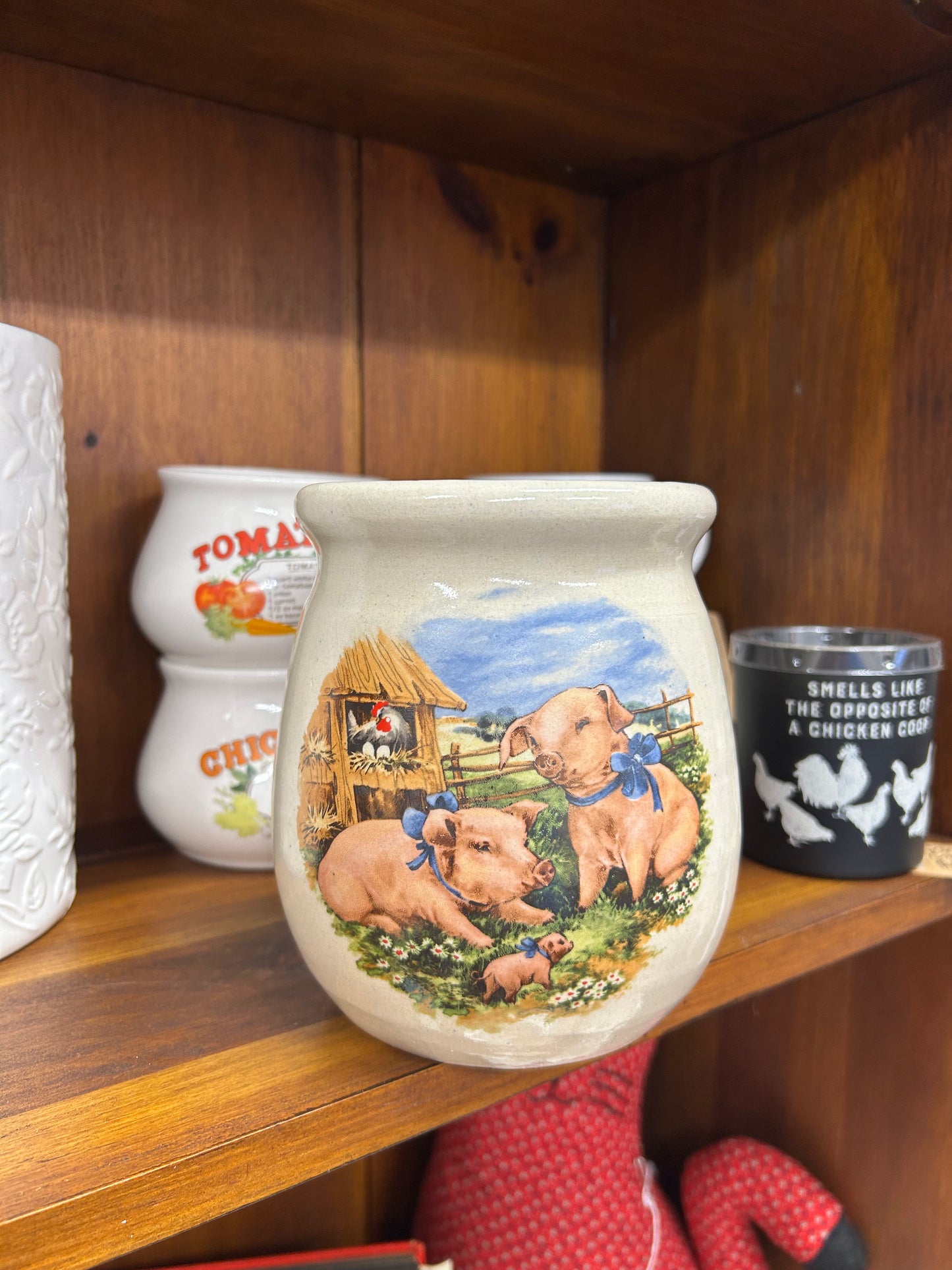 Vintage Marshall Pottery Pig Utensil Holder