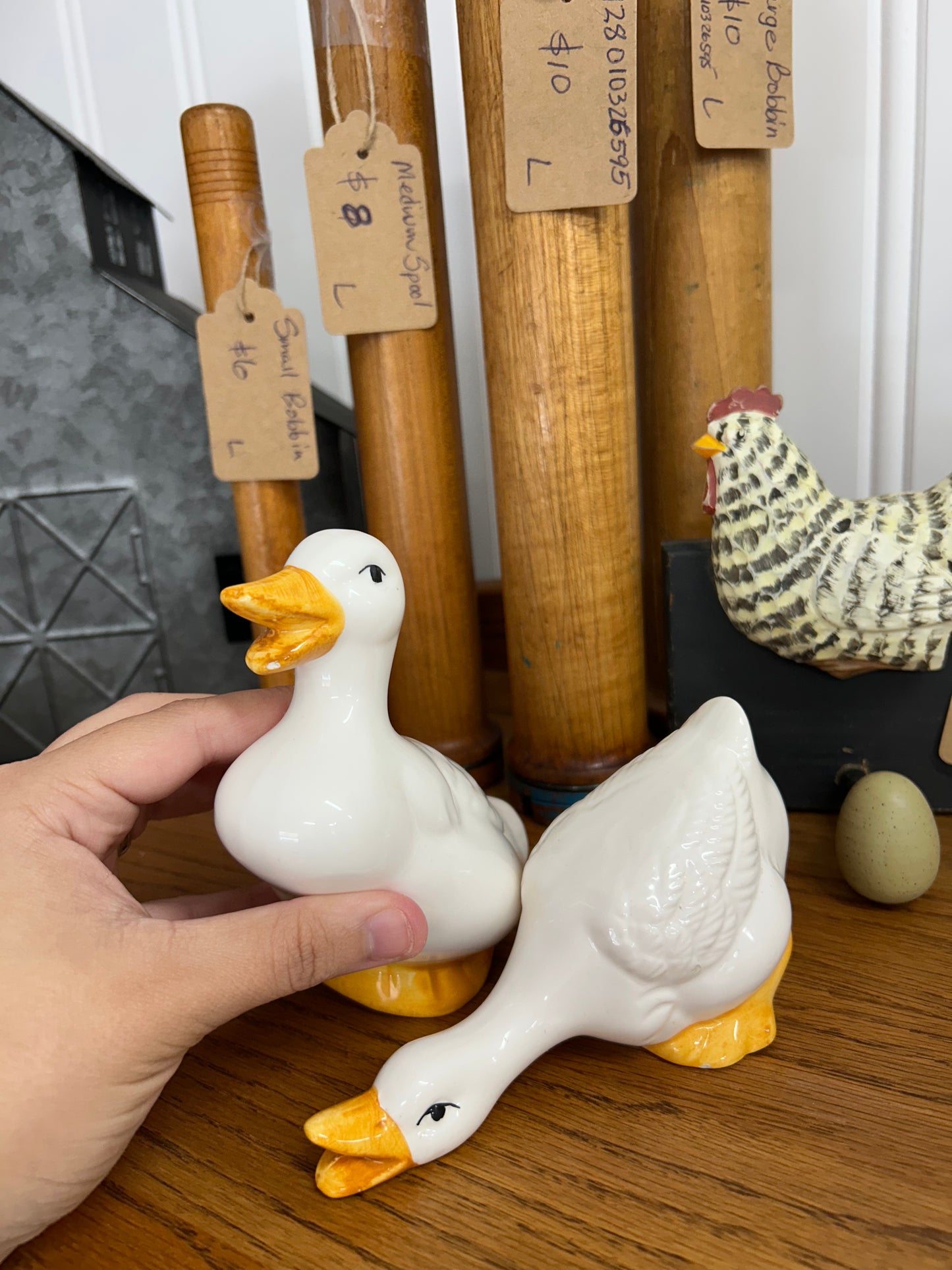 Vintage Geese Figurine - See Picture Of Beak