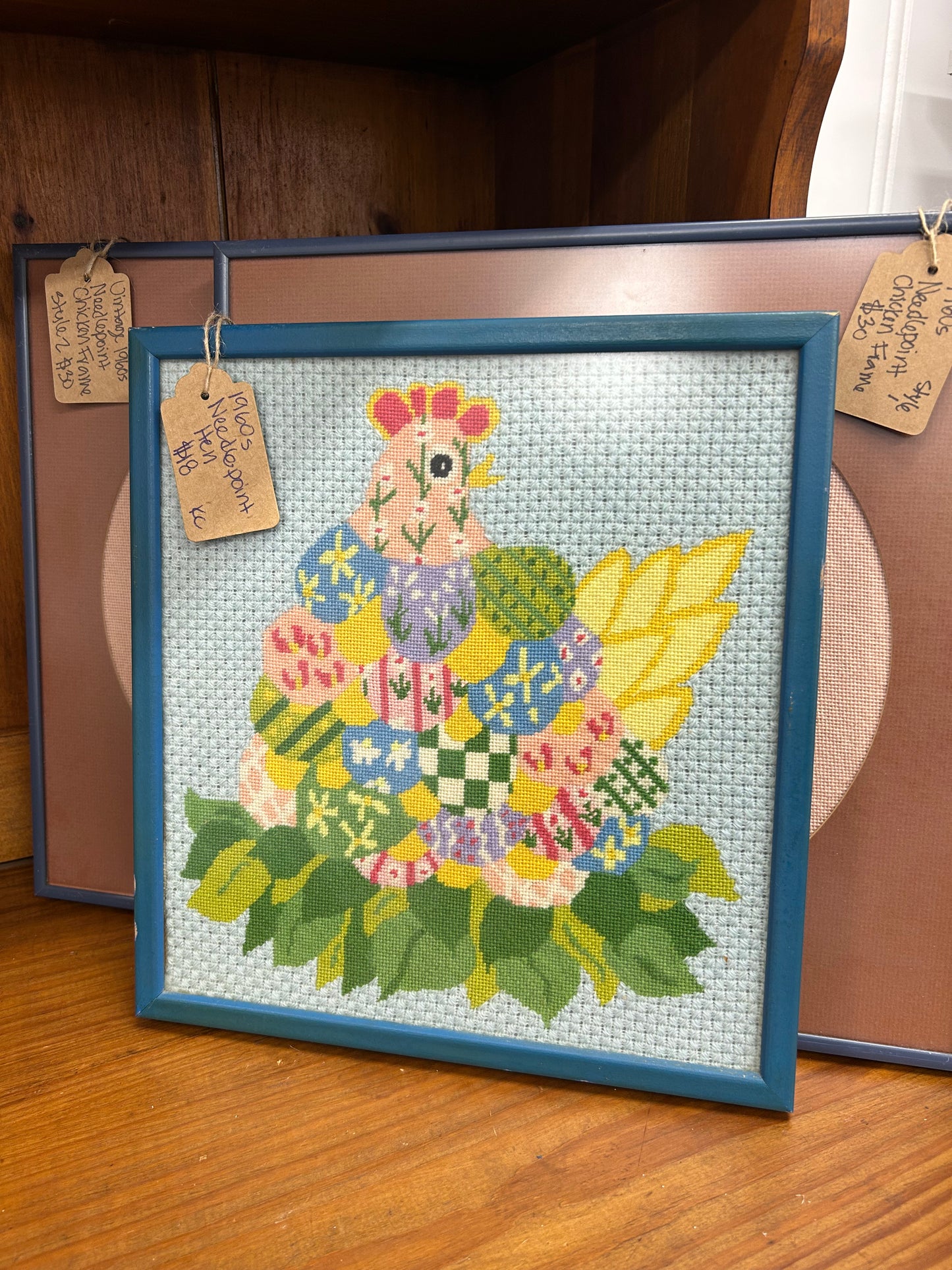 1960s Needlepoint Hen