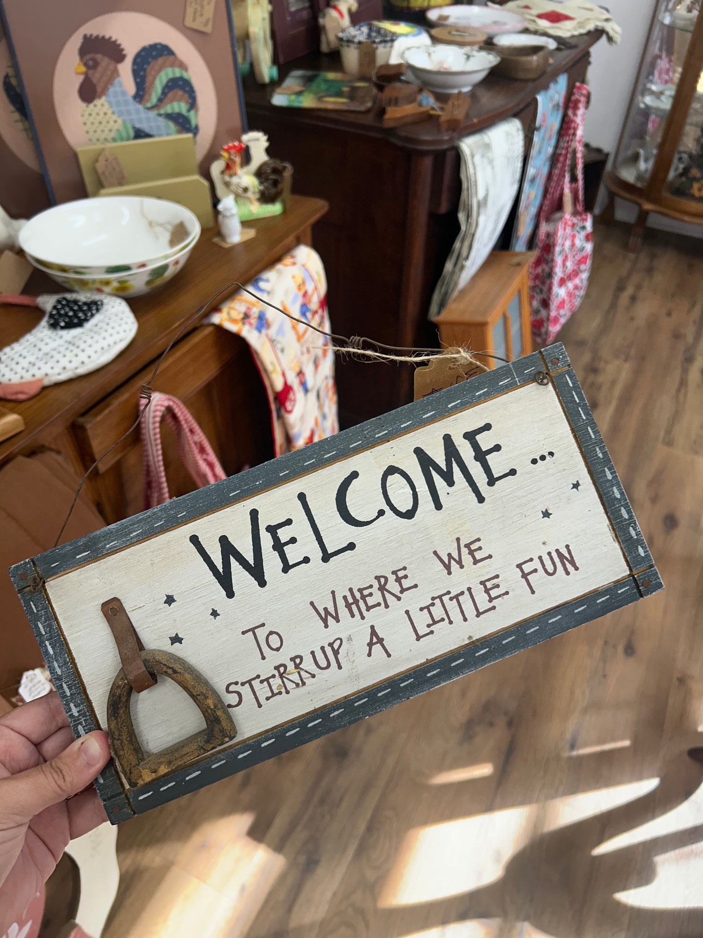 Welcome Stirrup Sign