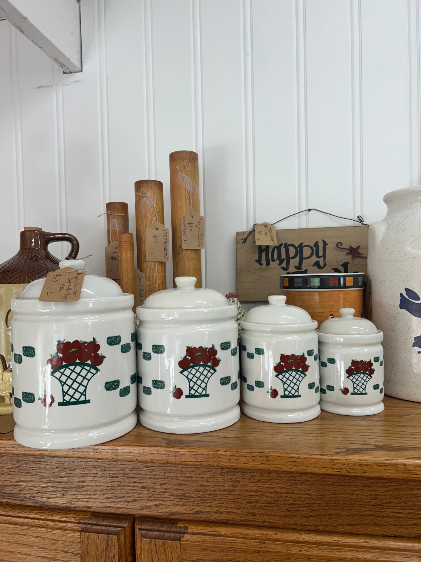 Vintage 1980s Apple Canister Set