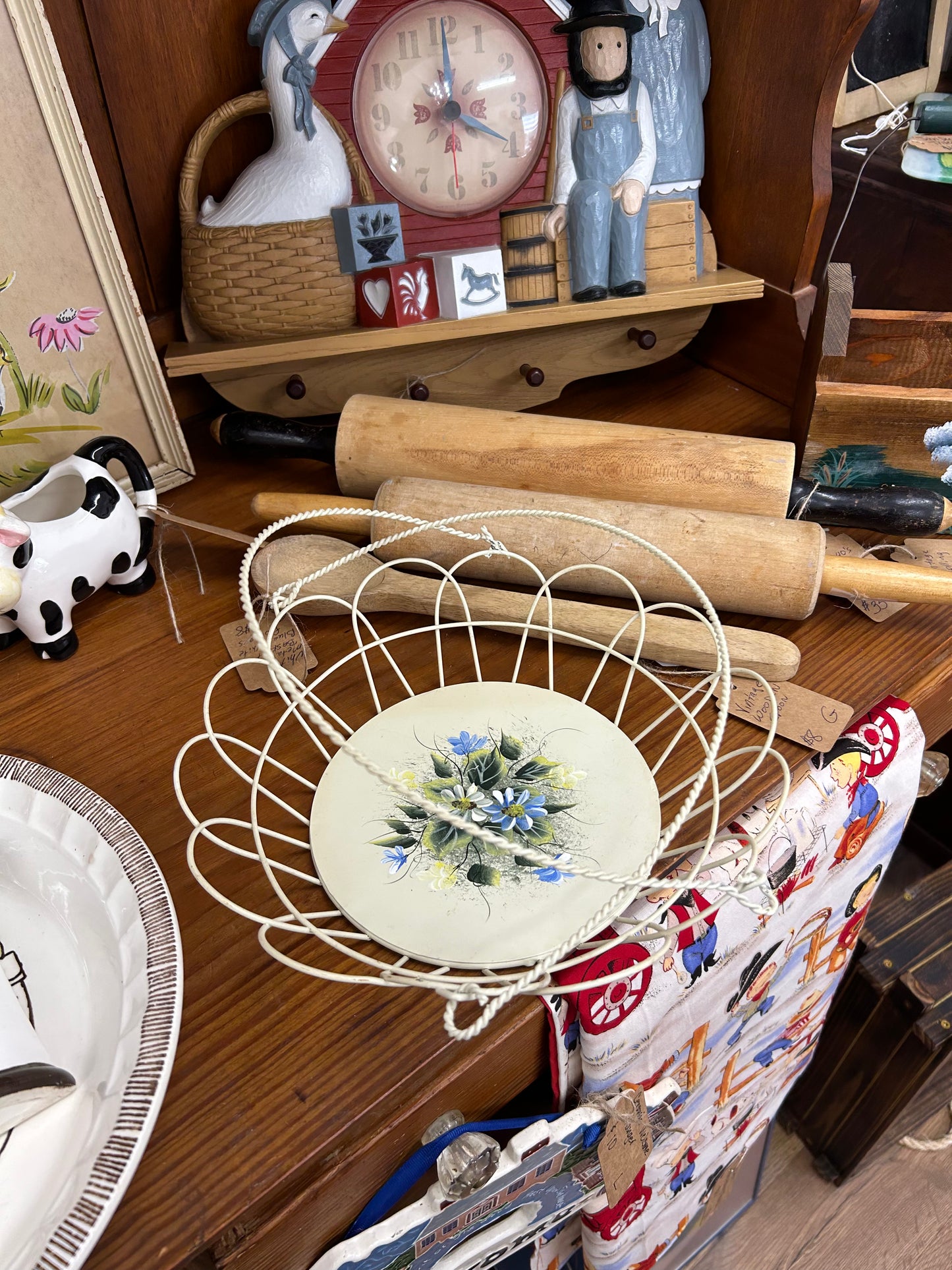 White Floral Basket